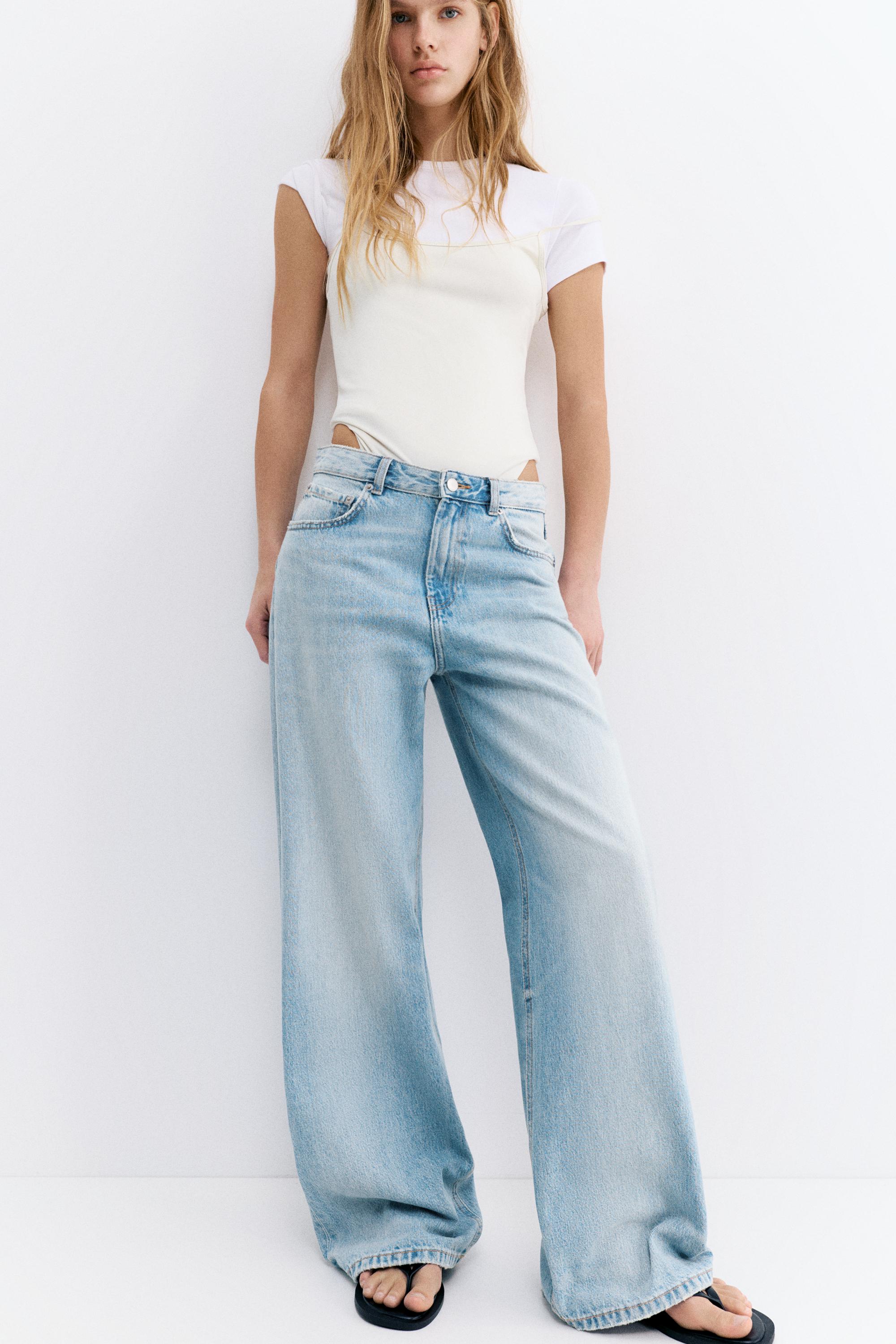 Mid-rise baggy jeans — Pale blue