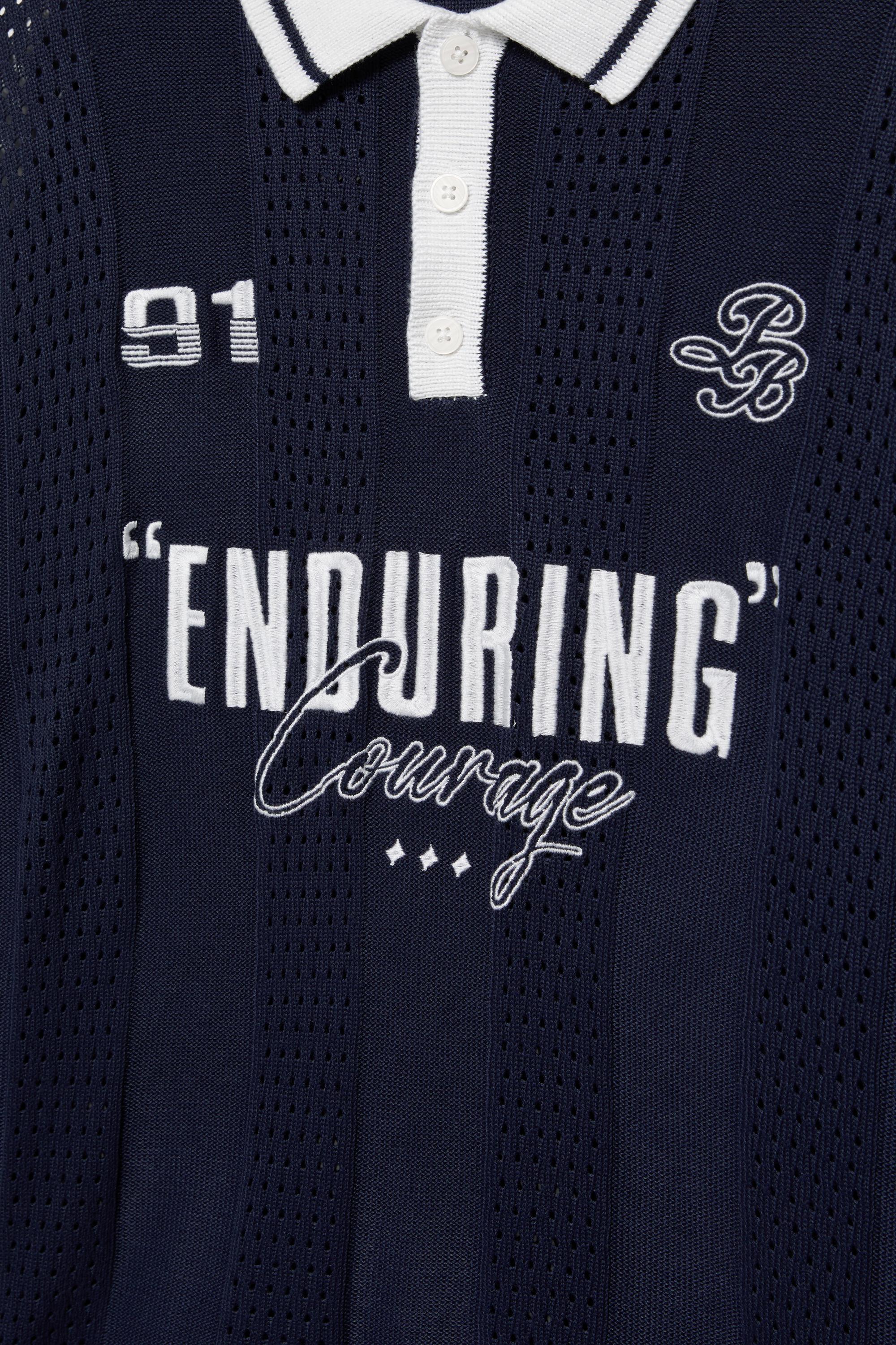 Grafik detaylı örme futbol polo - Görsel 4