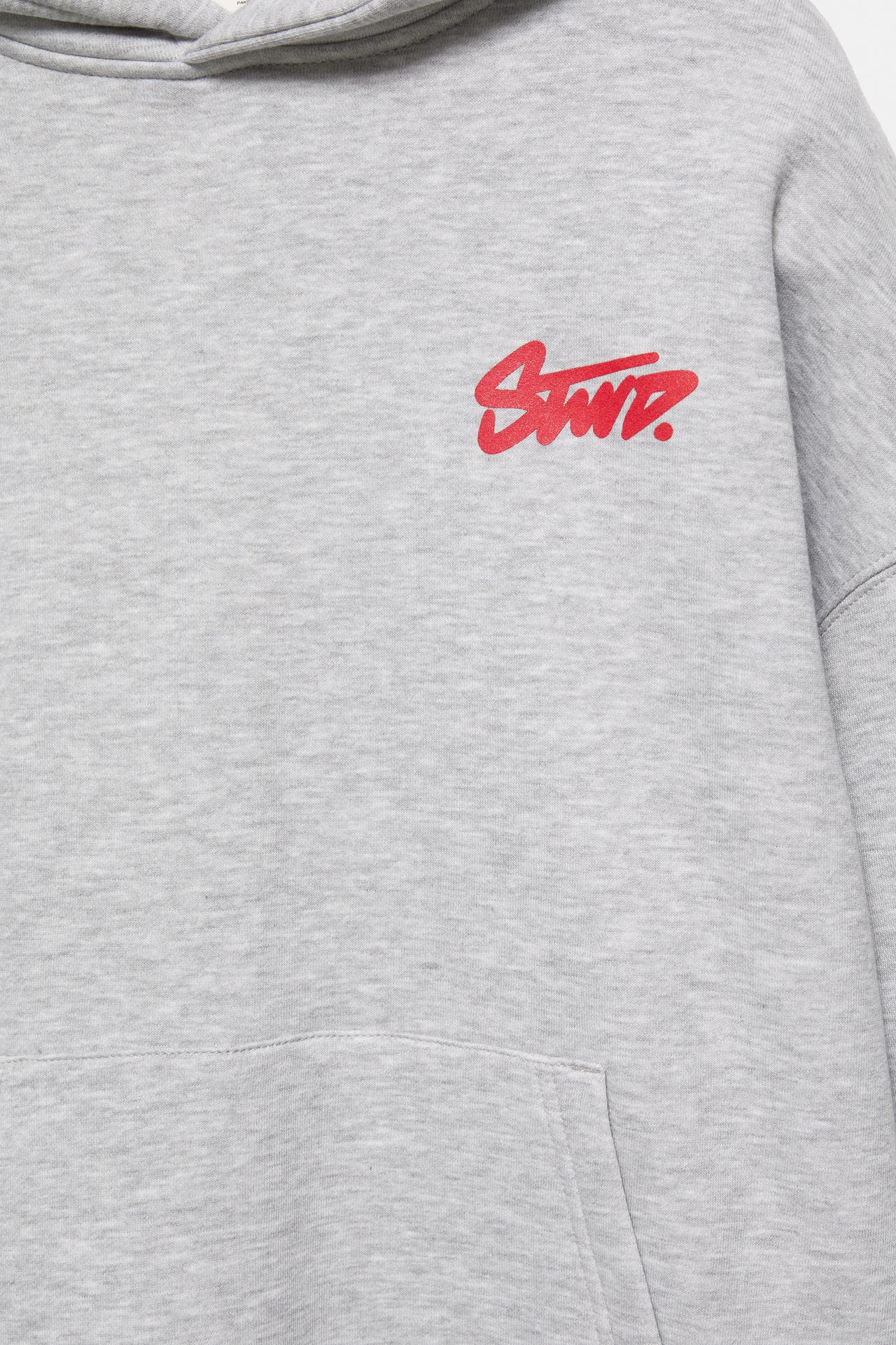 STWD hooded sweatshirt — Grey marl