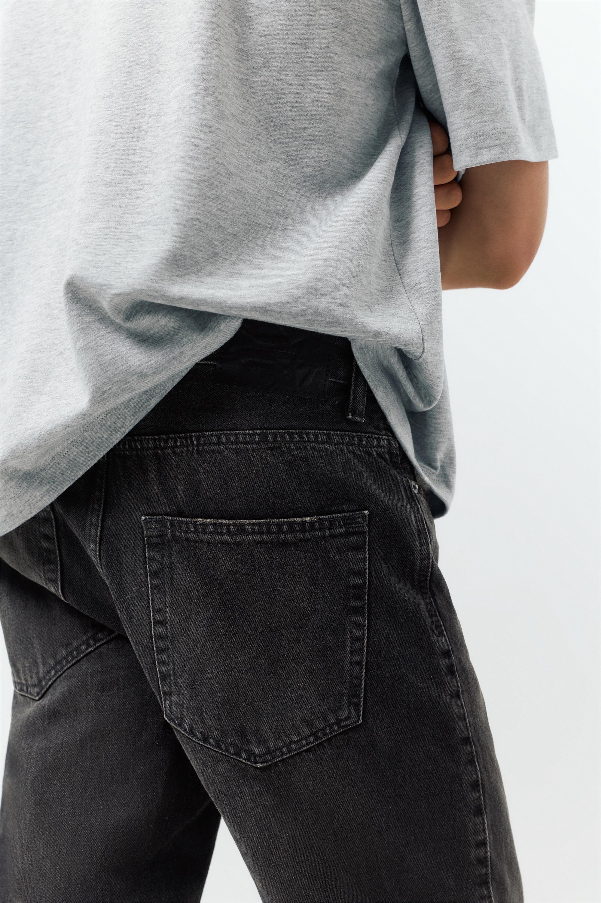 Straight-leg jeans — Faded black