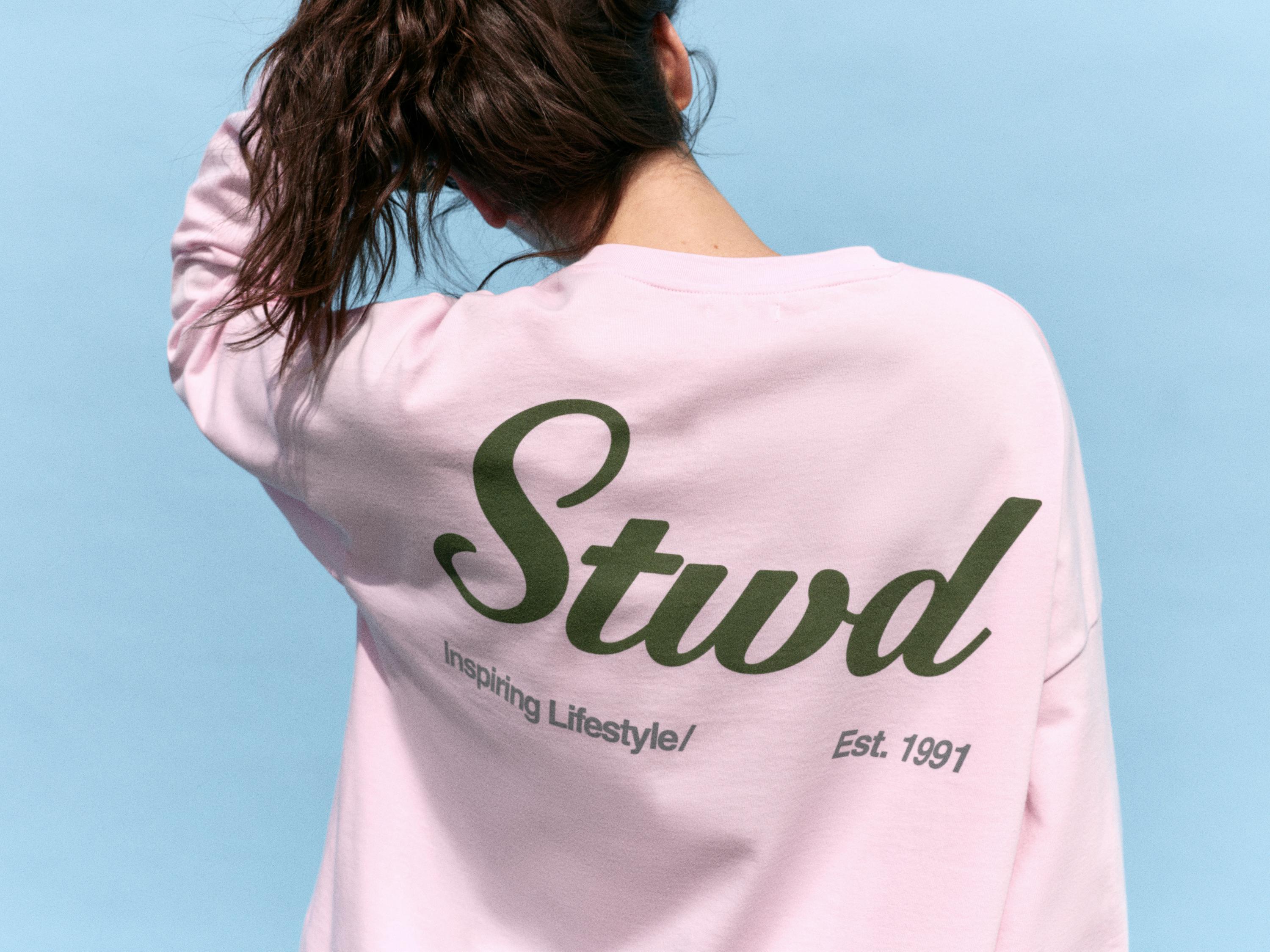 Long sleeve STWD T-shirt — Pink/White