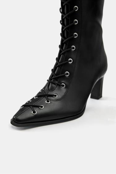 Lace-up knee-high boots — Black 4
