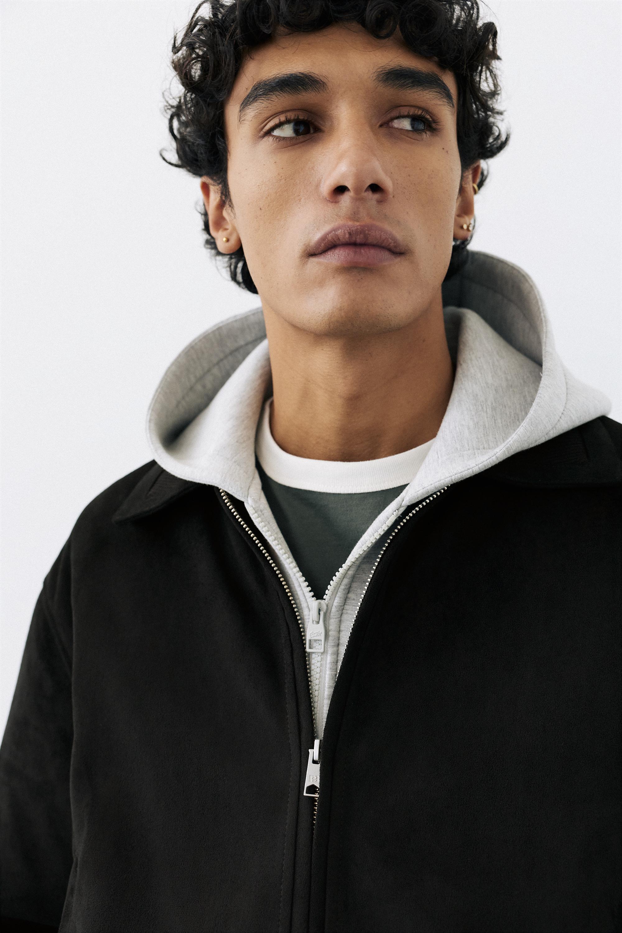 Faux suede jacket — Black