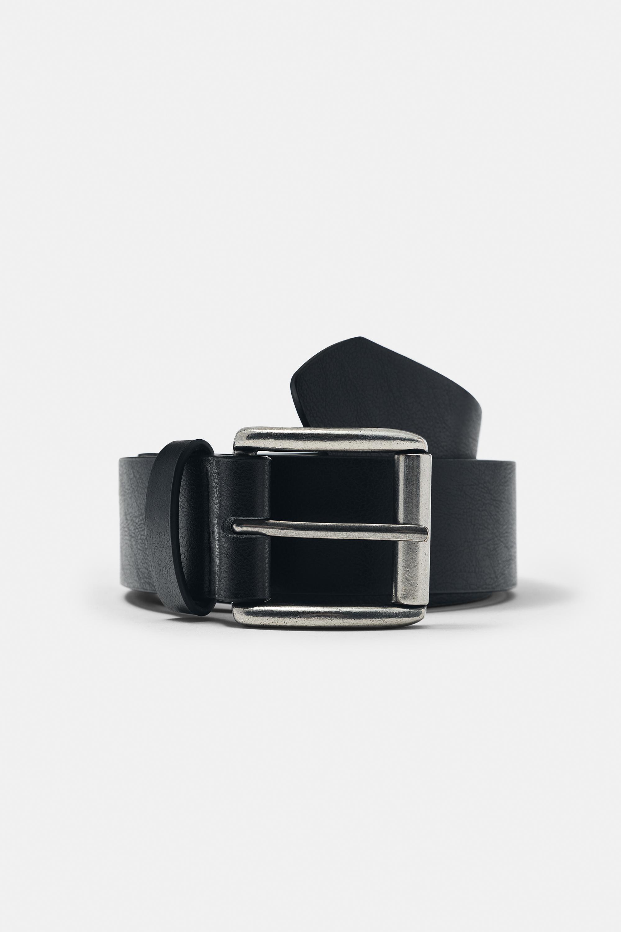 Leather-effect belt — Black