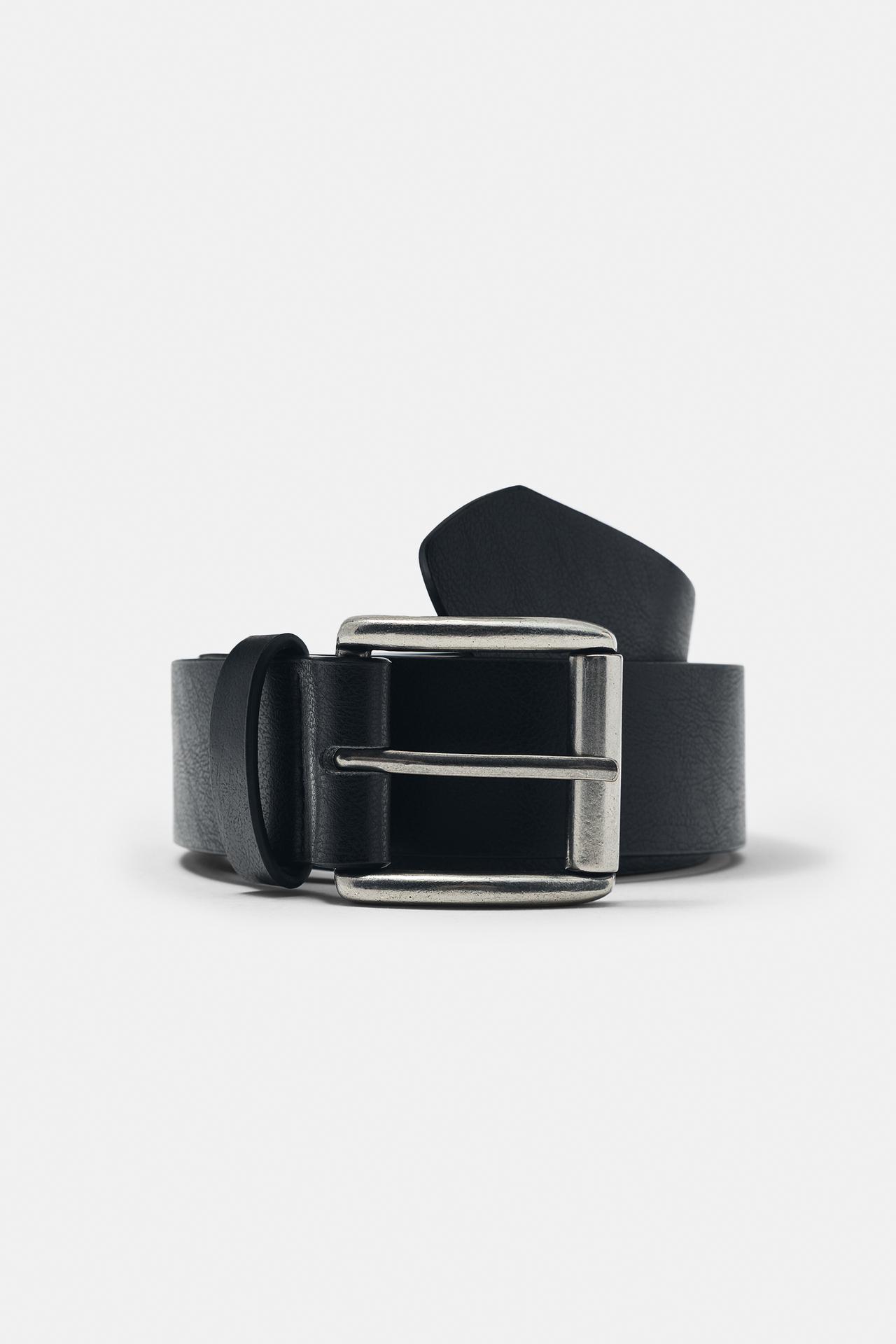 Leather-effect belt — Black