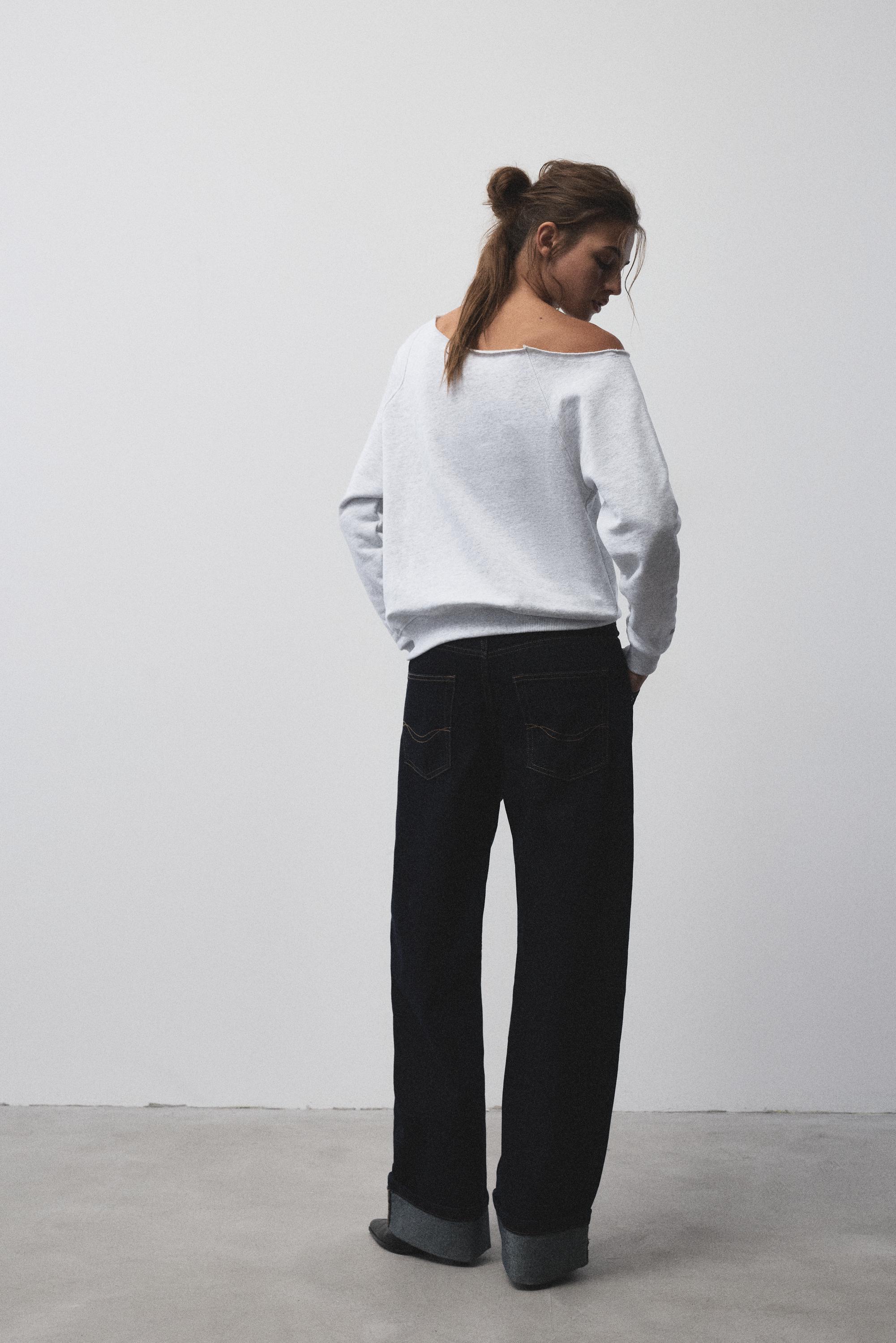 Pull&Bear Asimetrik grafik sweatshirt görsel 8