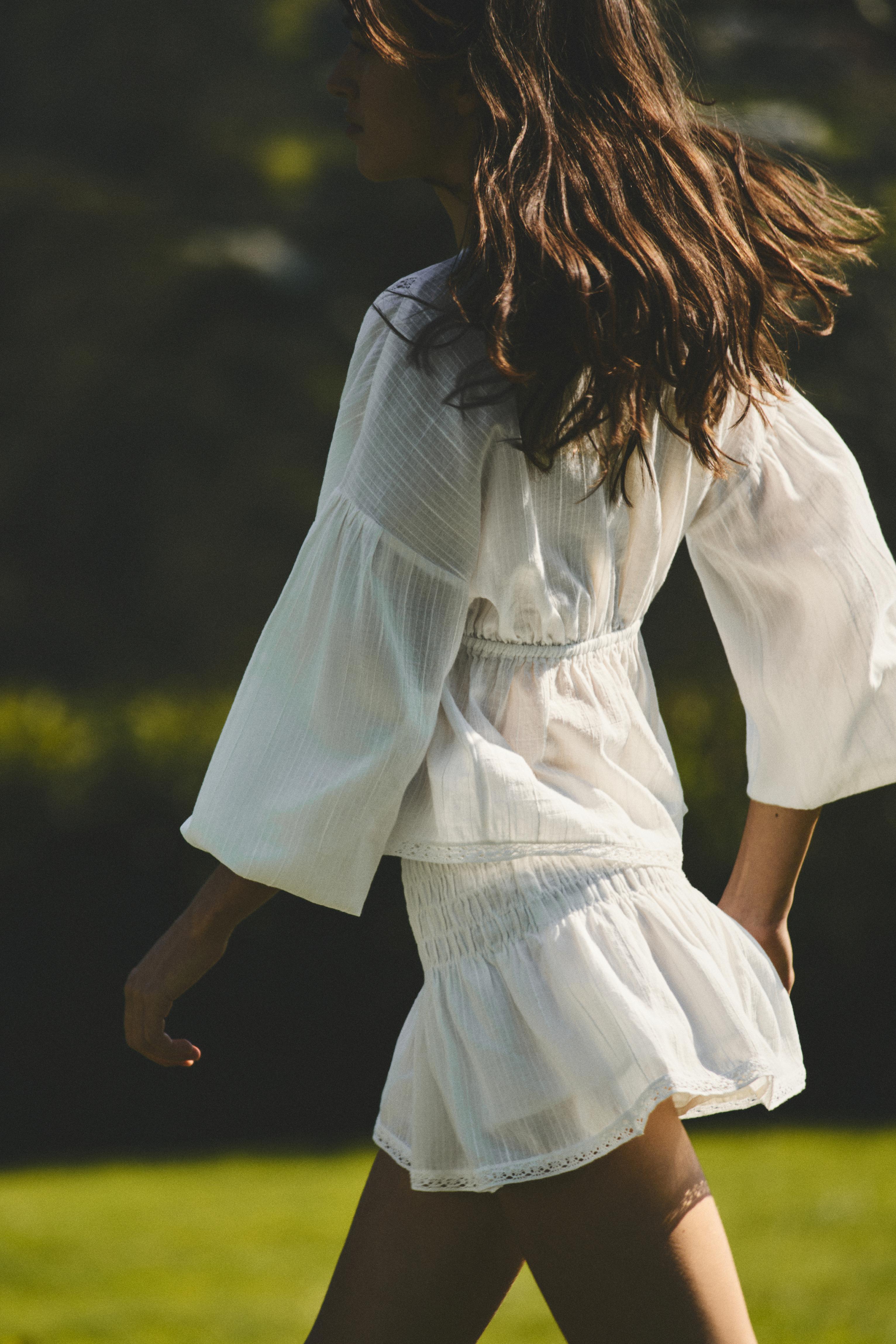 Ruffled skort — White