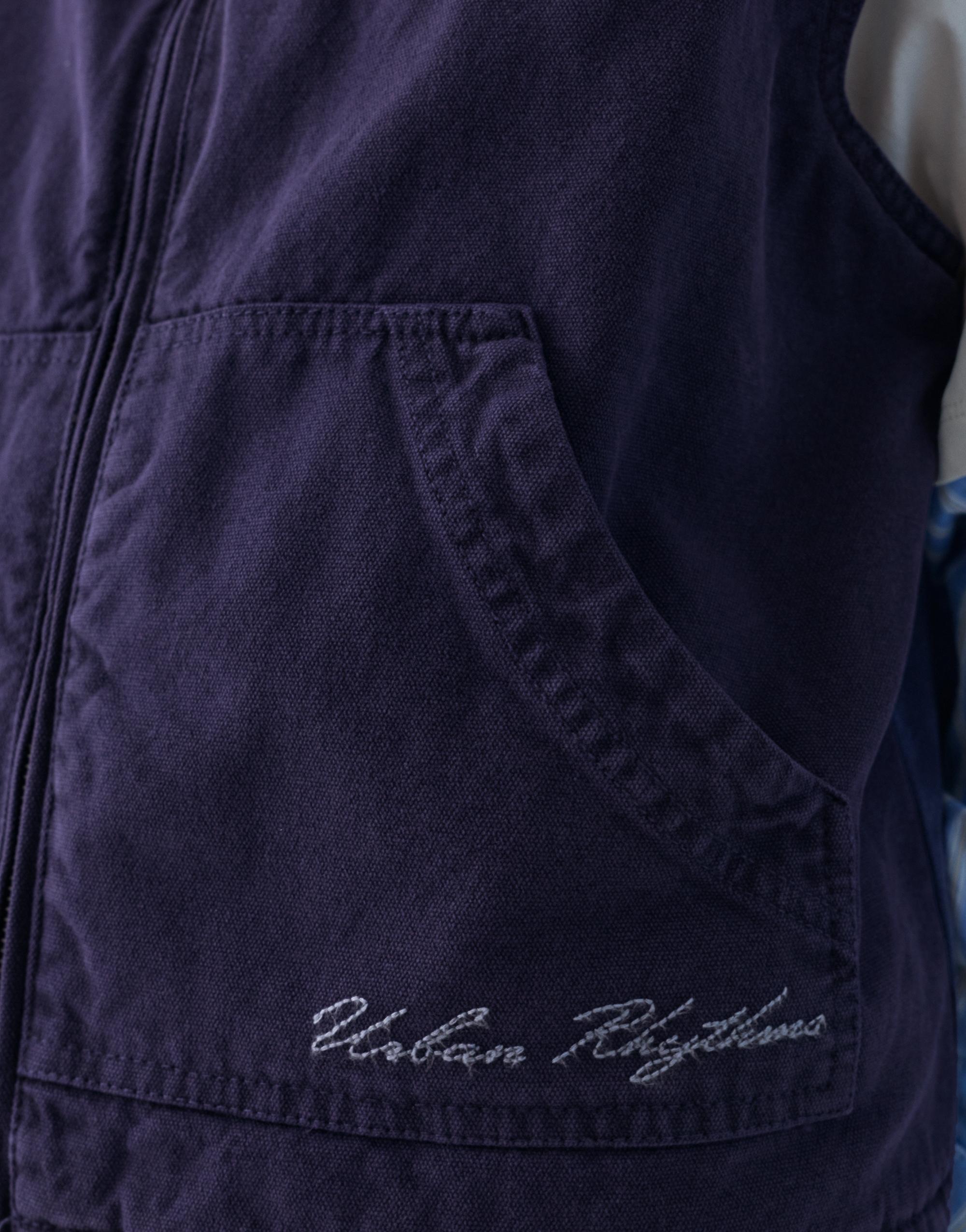 Quilted cotton vest — Navy