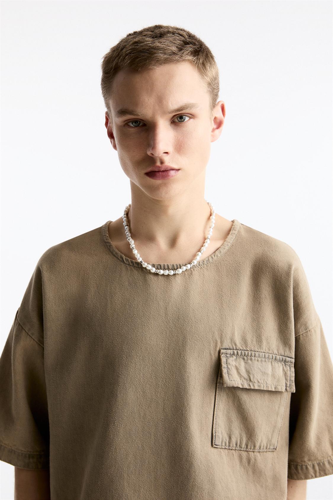 Oversize-T-Shirt aus Jeans - PULL&BEAR
