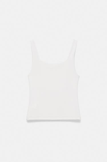Square neck strappy top — Ecru 2