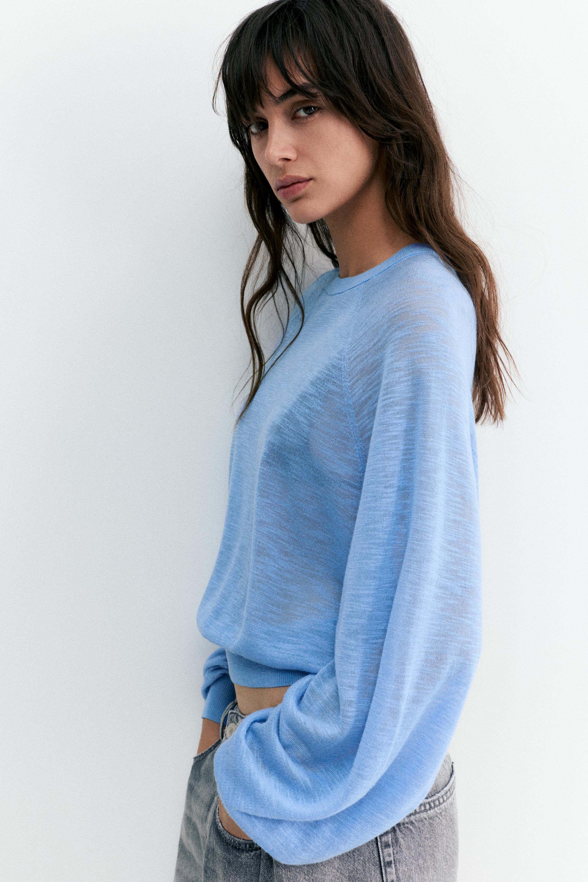 Light knit jumper — Blue