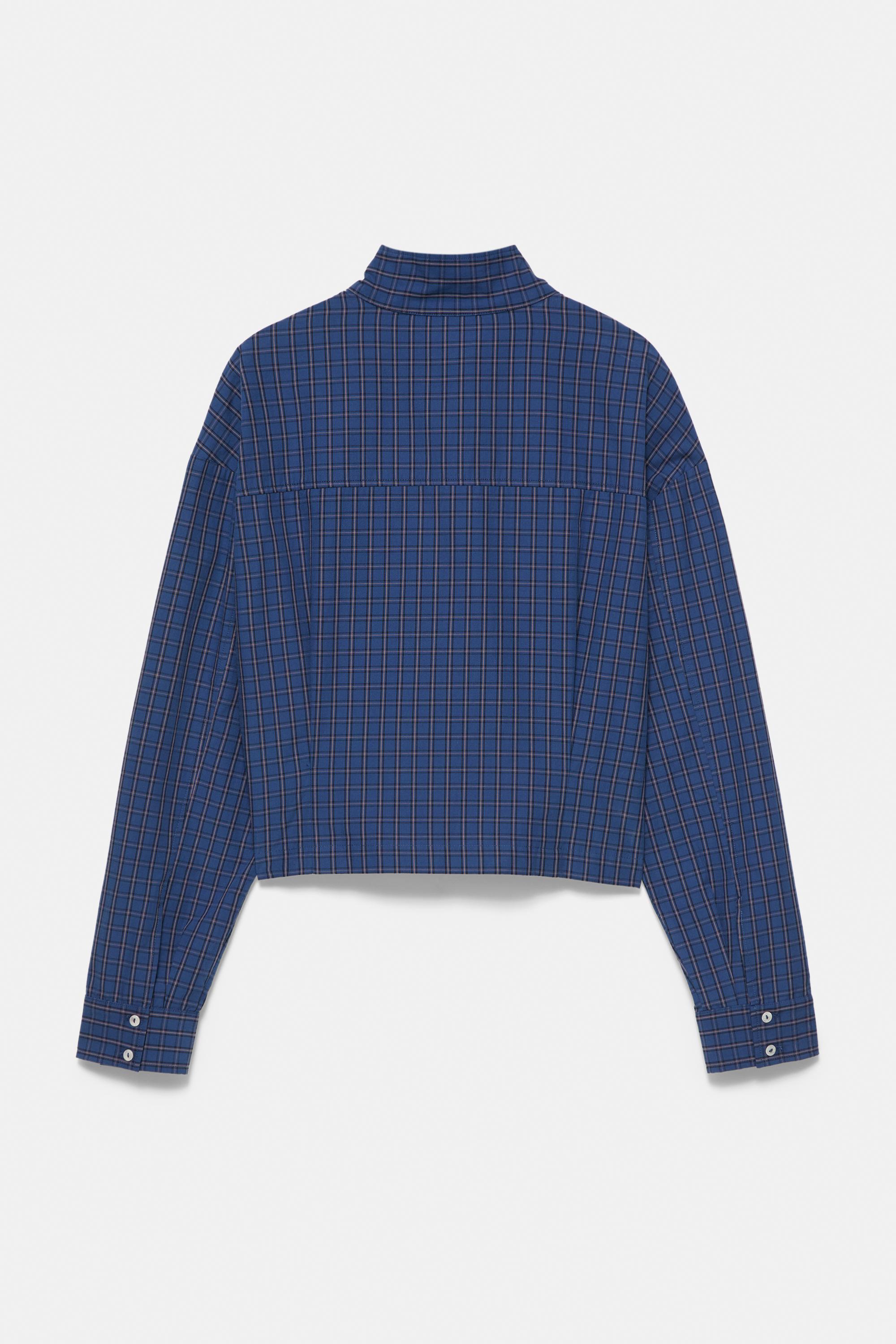 Oversize check shirt — Navy