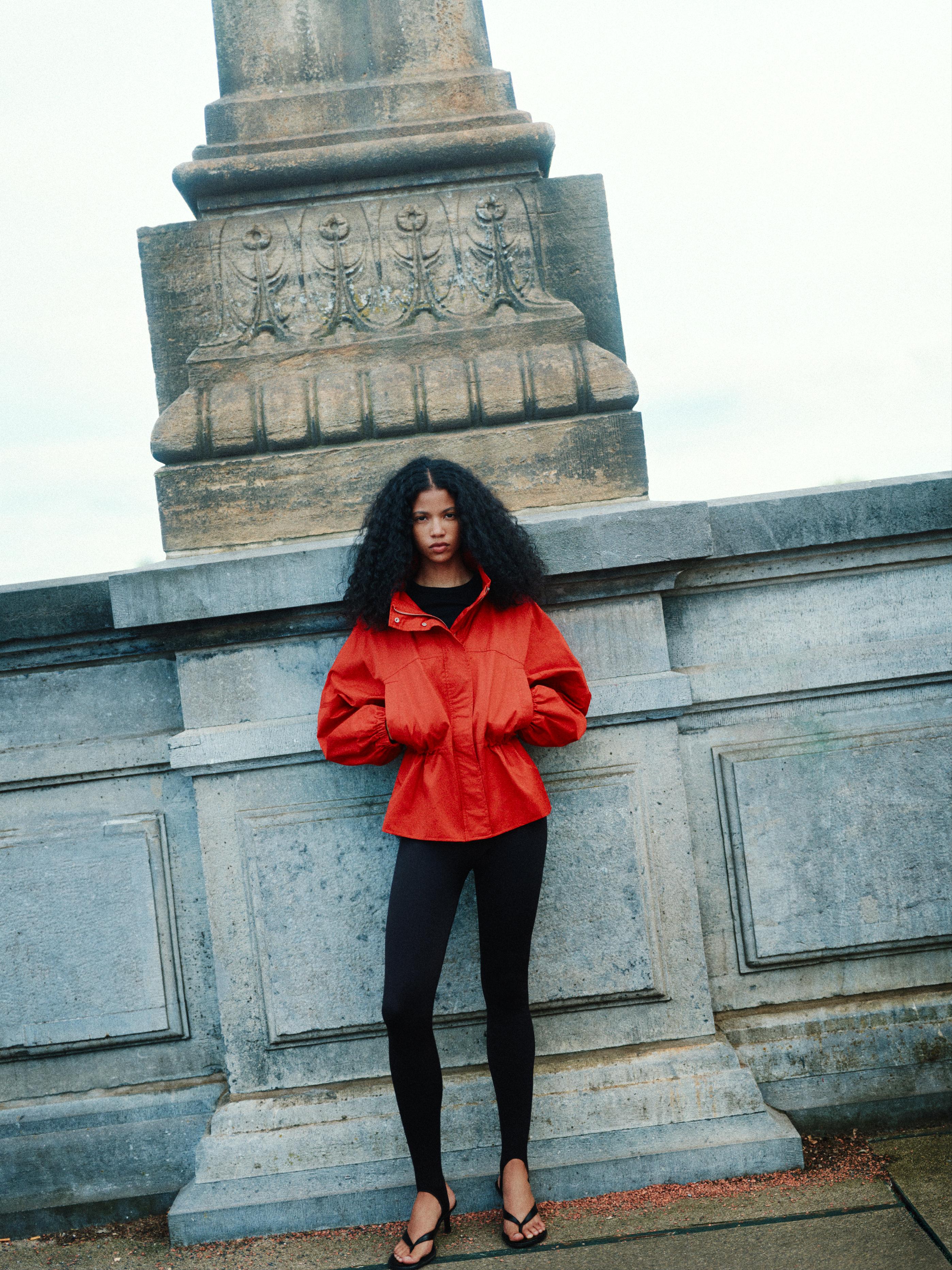 Drawstring waist jacket — Red
