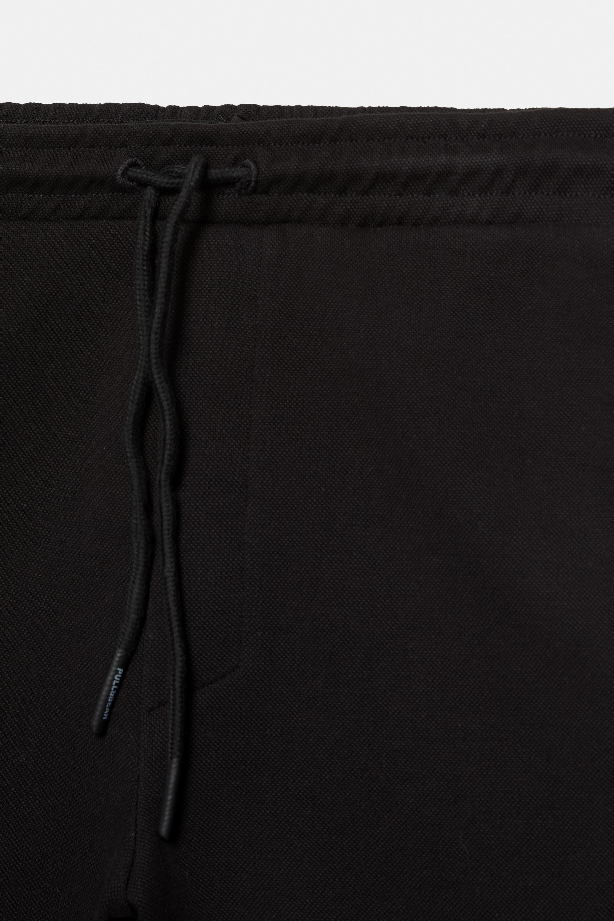 Piqué jogger Bermuda shorts — Black