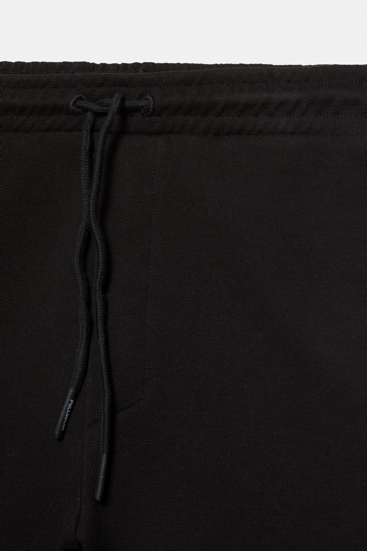 Piqué jogger Bermuda shorts — Black