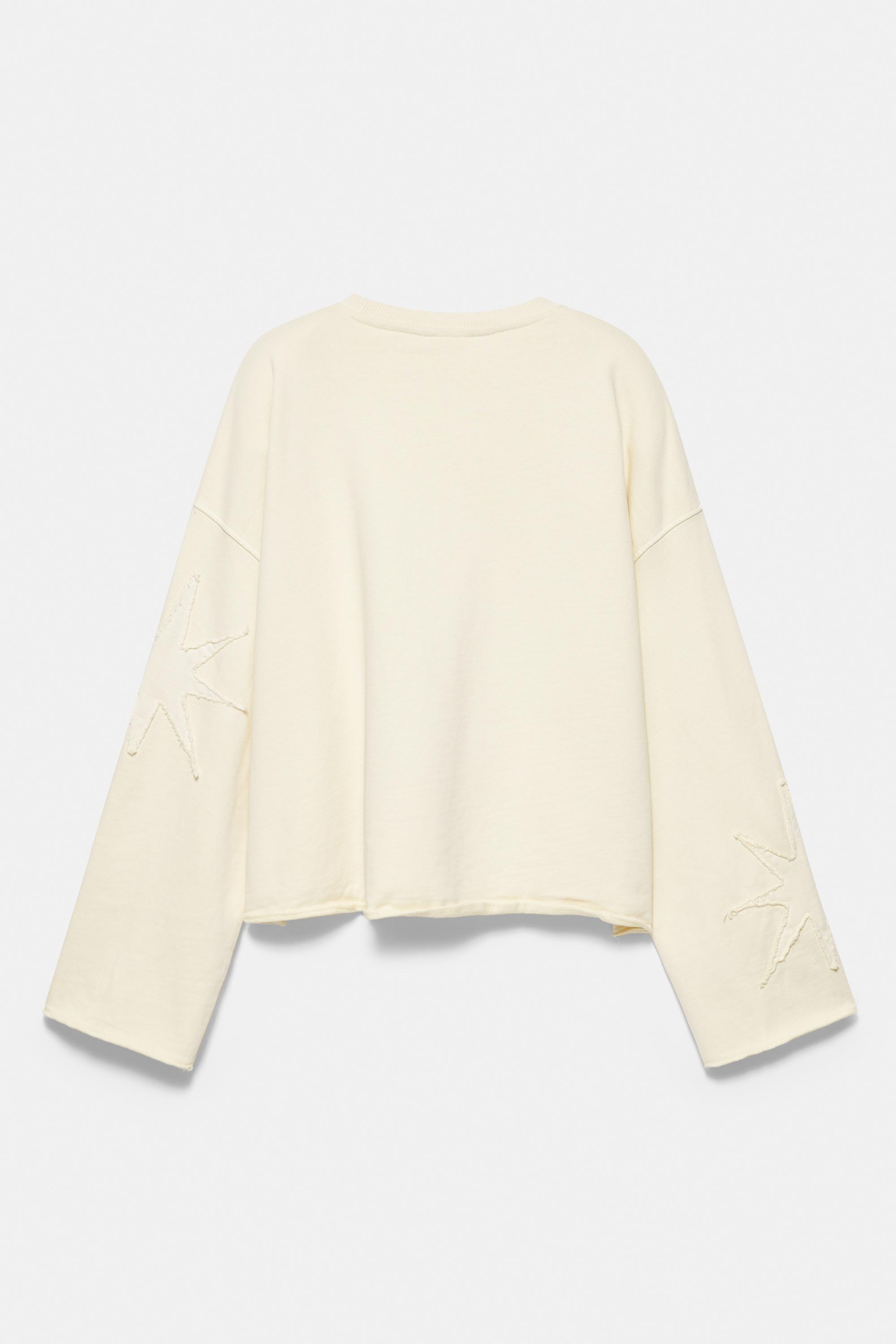 Cropped star graphic sweatshirt — Yellow
