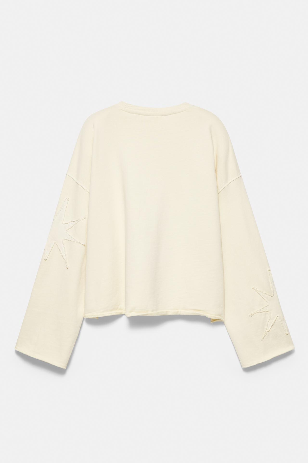 Cropped star graphic sweatshirt — Yellow