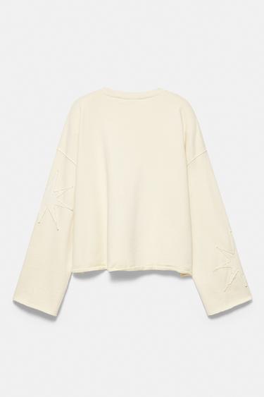 Cropped star graphic sweatshirt — Yellow 7