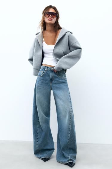 Balloon baggy jeans with tab — Dark blue 1