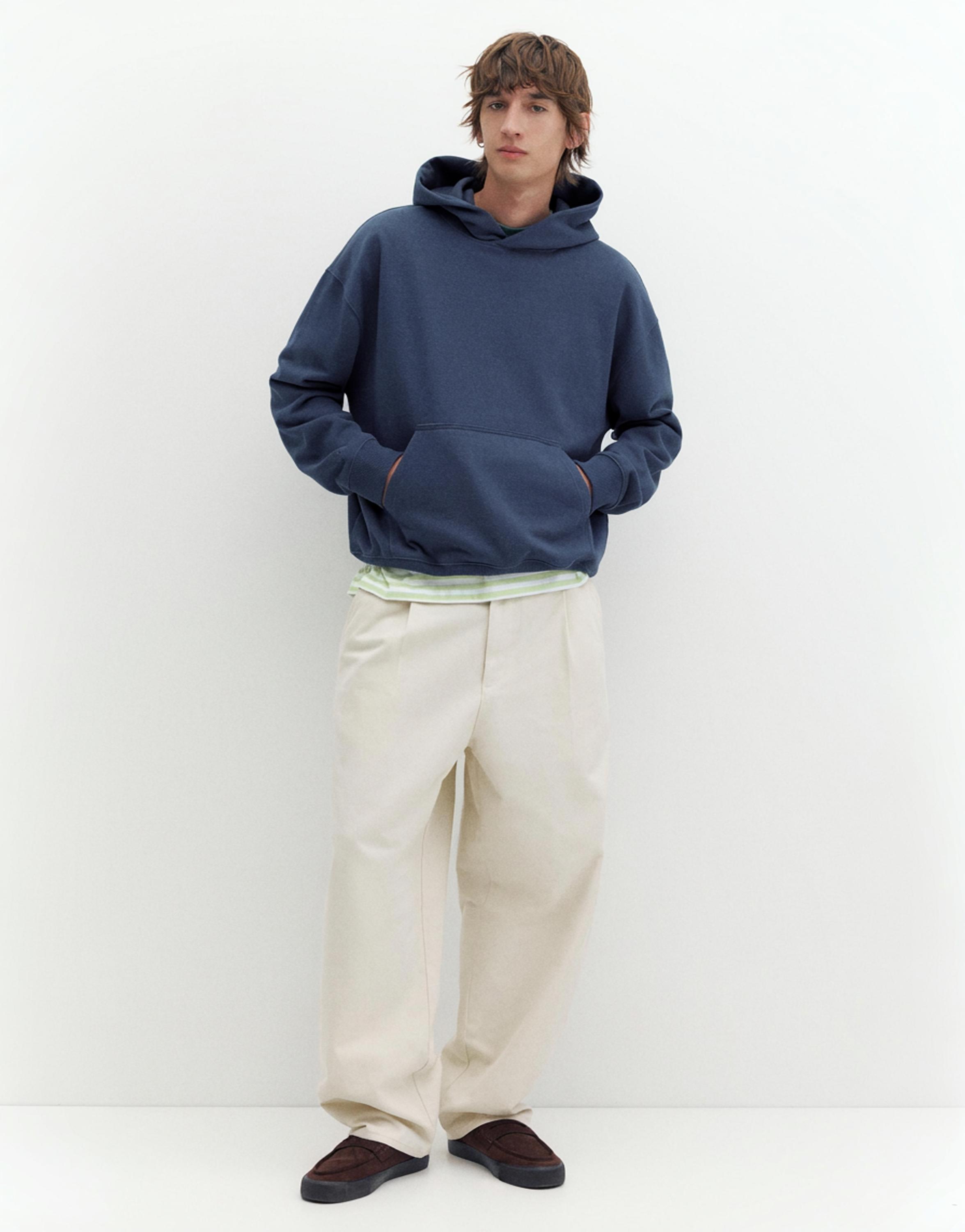 STWD boxy-fit logo hoodie — Blue