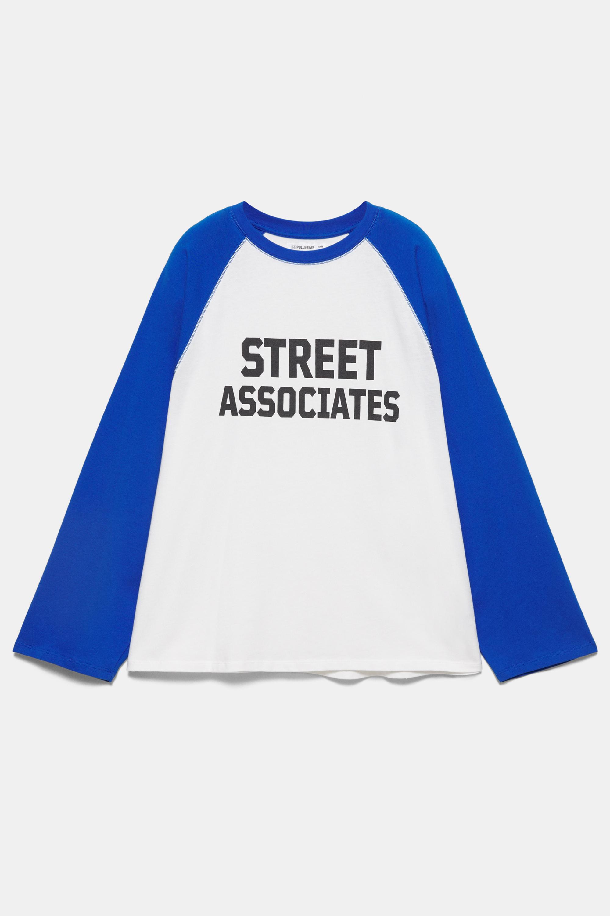 Grafik baskılı reglan kollu t-shirt - Görsel 5