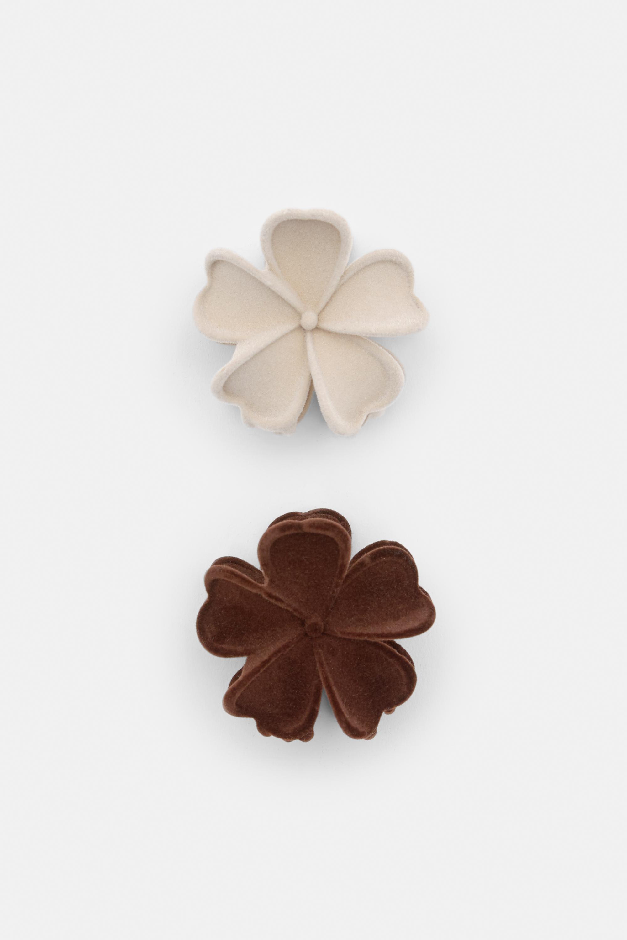 2er-Pack Haarspangen Blumen Samt