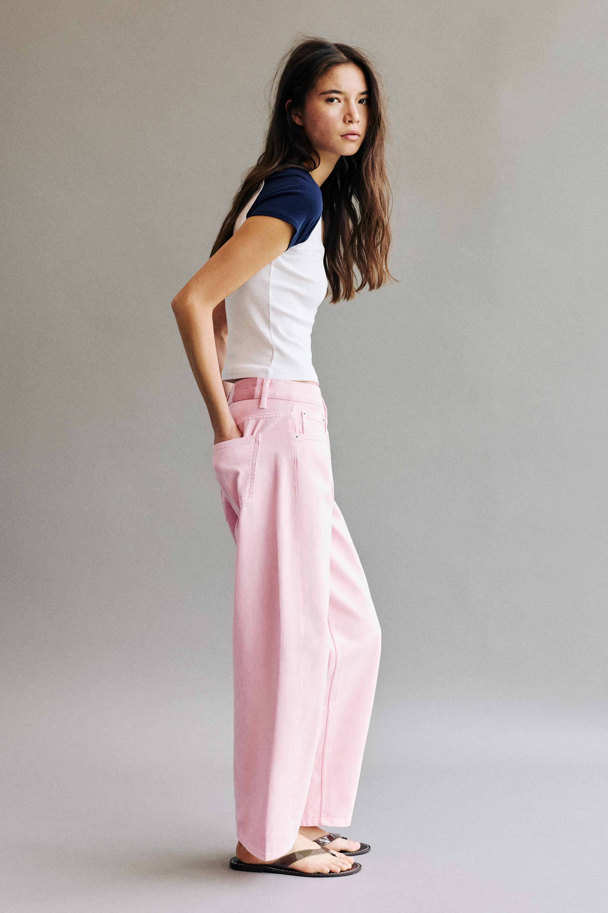 Pull&Bear Pembe barrel jean