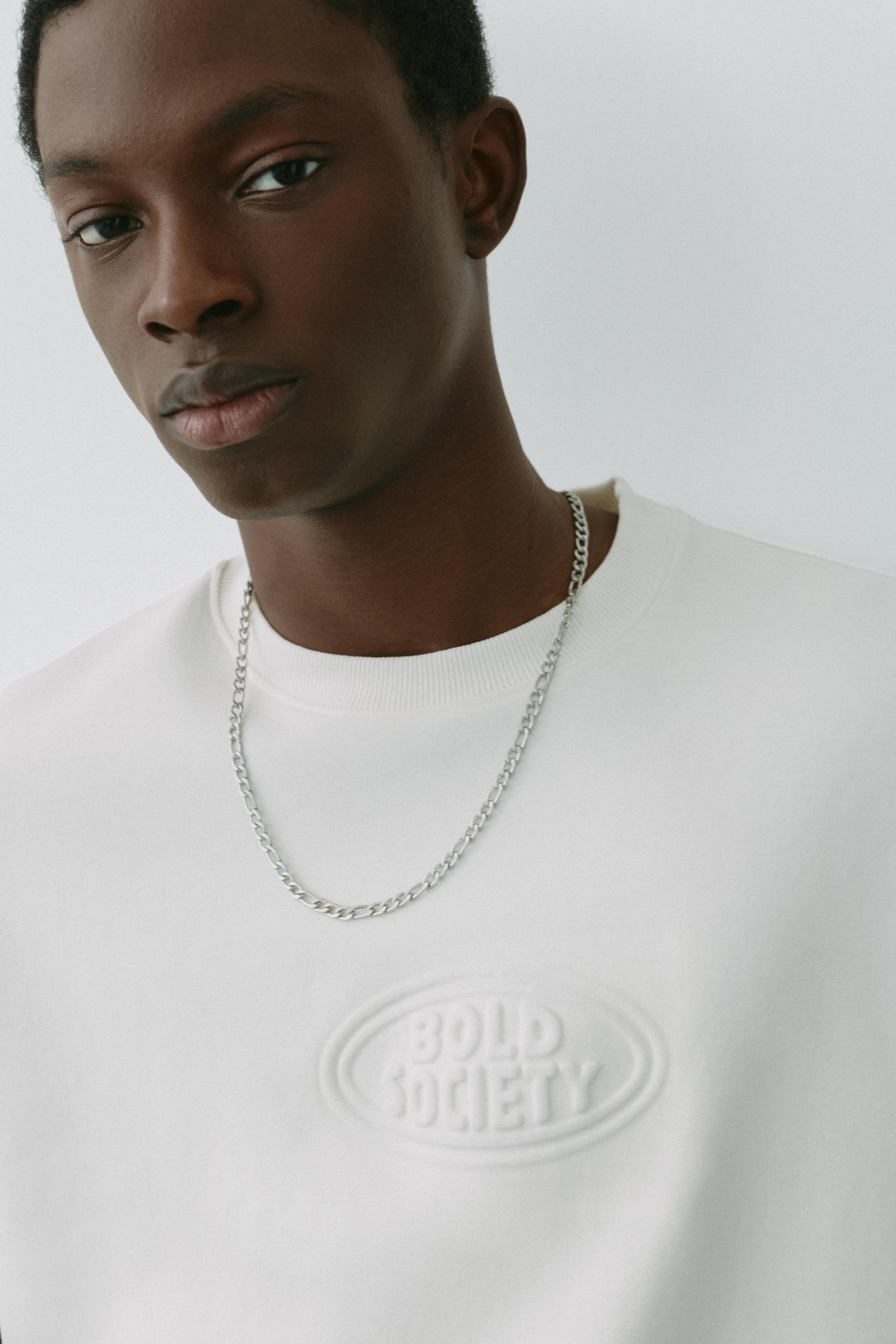 Short sleeve sweatshirt with raised logo — Off white