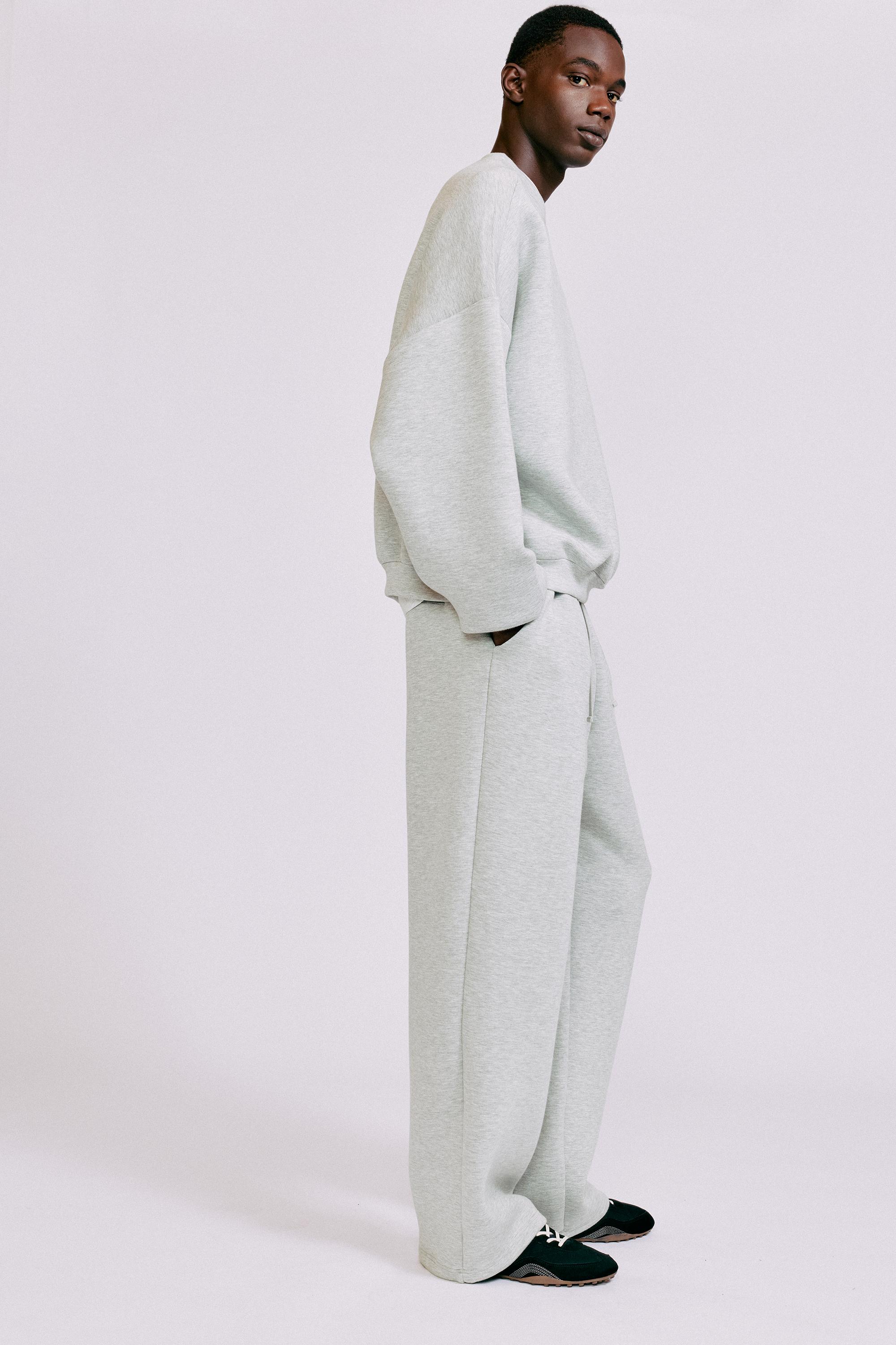 Interlock round neck sweatshirt — Grey marl
