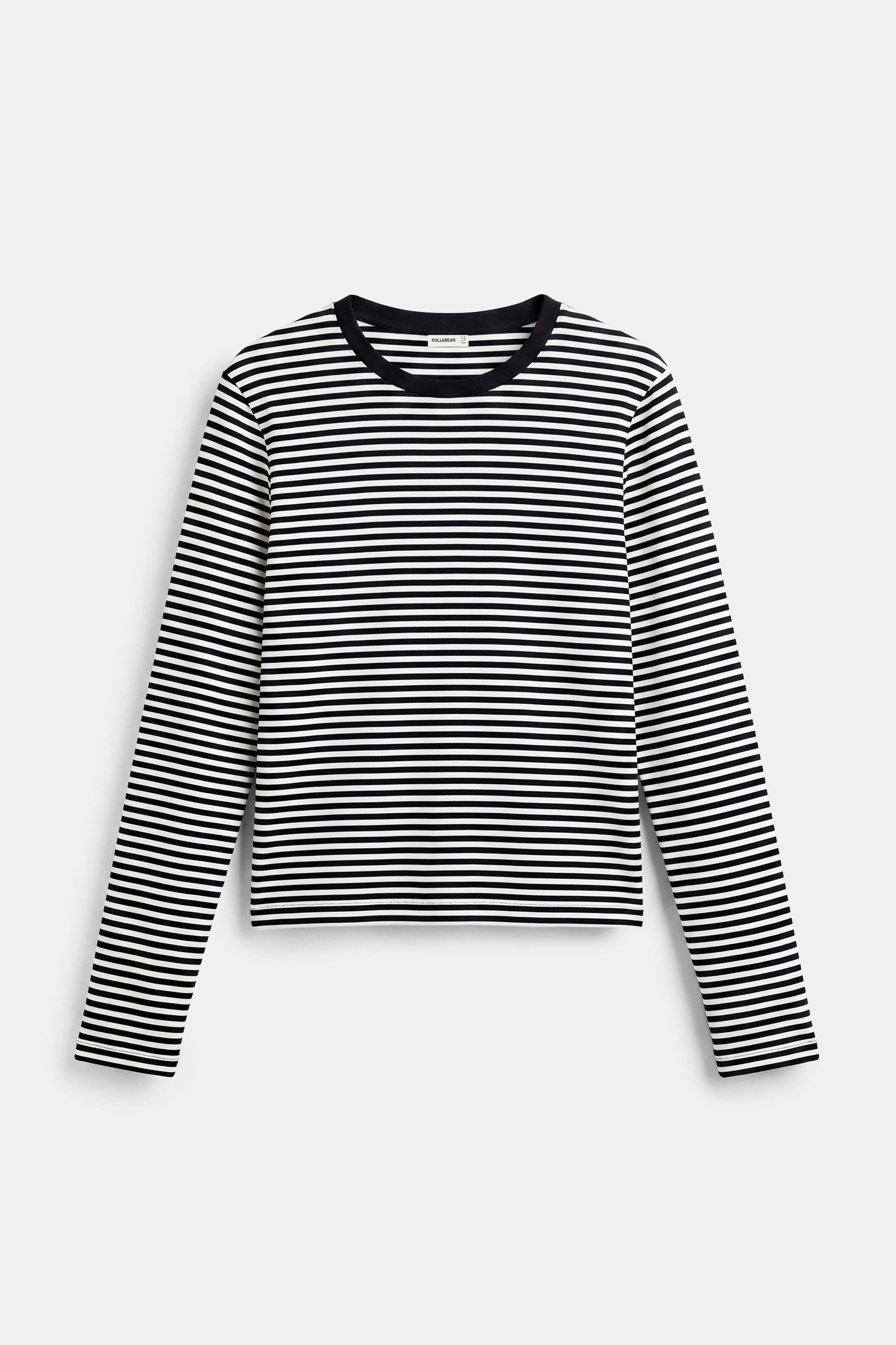 Fitted long sleeve T-shirt — Striped