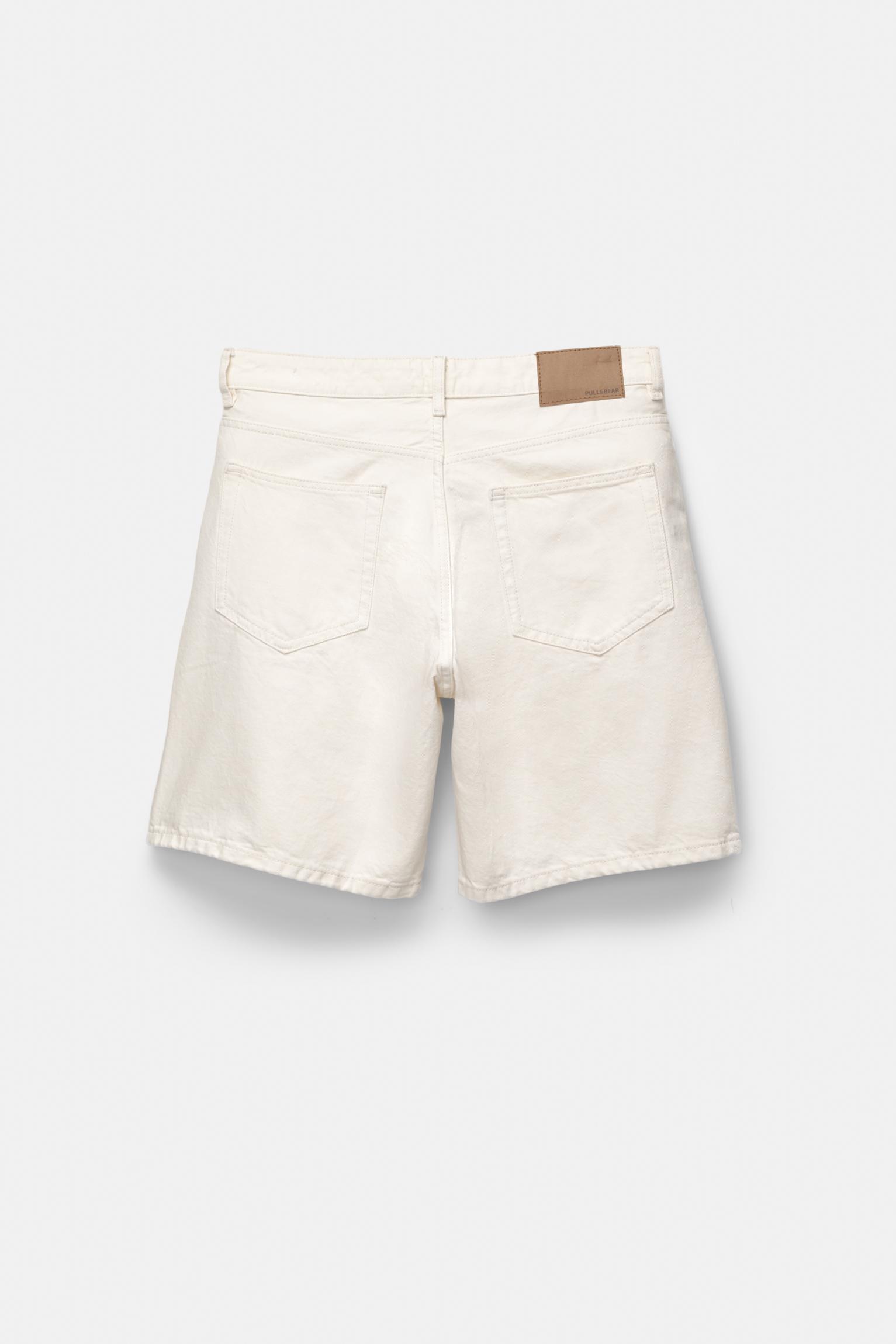 Standard denim Bermuda shorts — Ecru