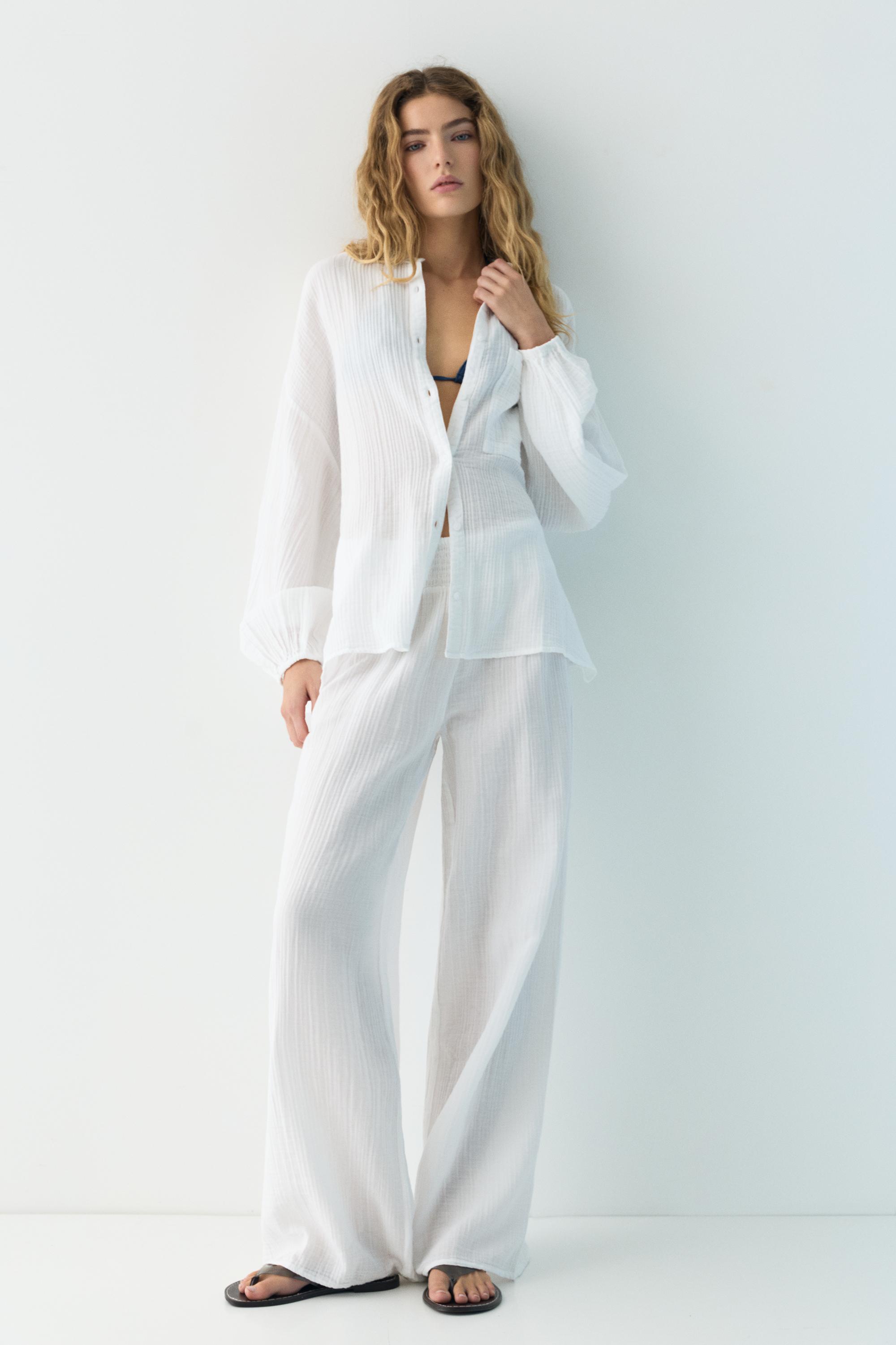 Hakim yaka Şile bezi gömlek - Görsel 10