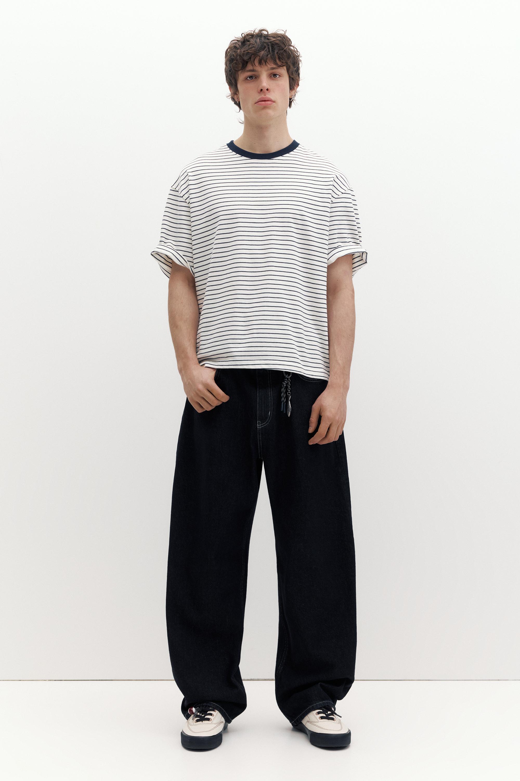 Premium short sleeve T-shirt — Blue/White