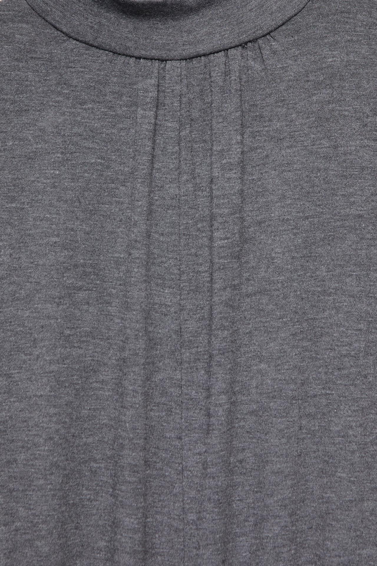 Batwing sleeve dress with sash — Anthracite grey