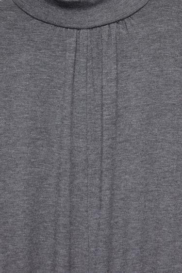 Batwing sleeve dress with sash — Anthracite grey 5