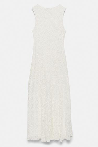 Fitted lace midi dress — Ecru 6