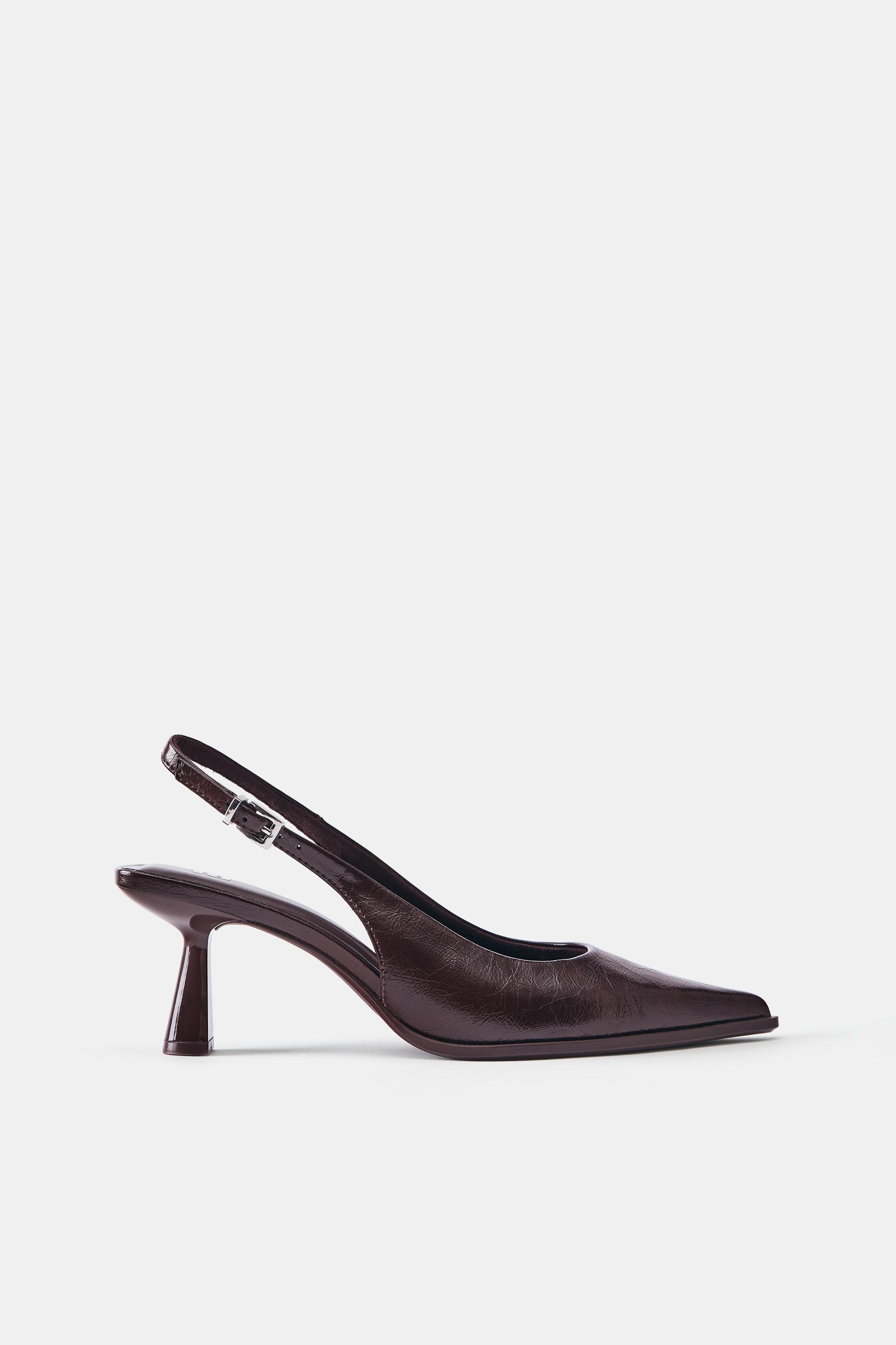 Slingback high heels — Brown