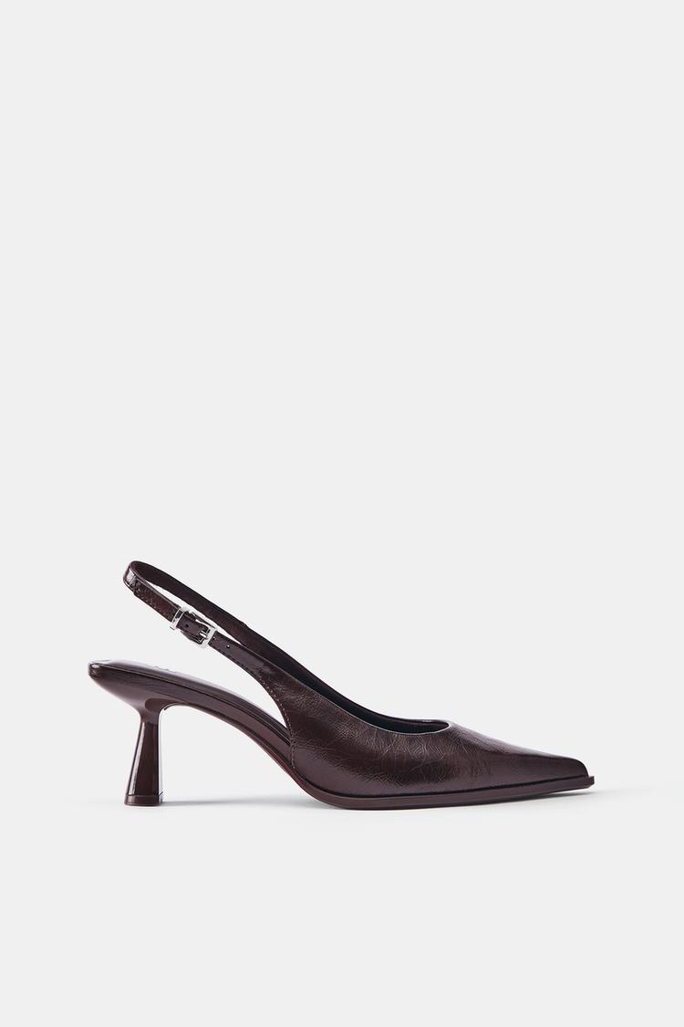 Slingback high heels — Brown