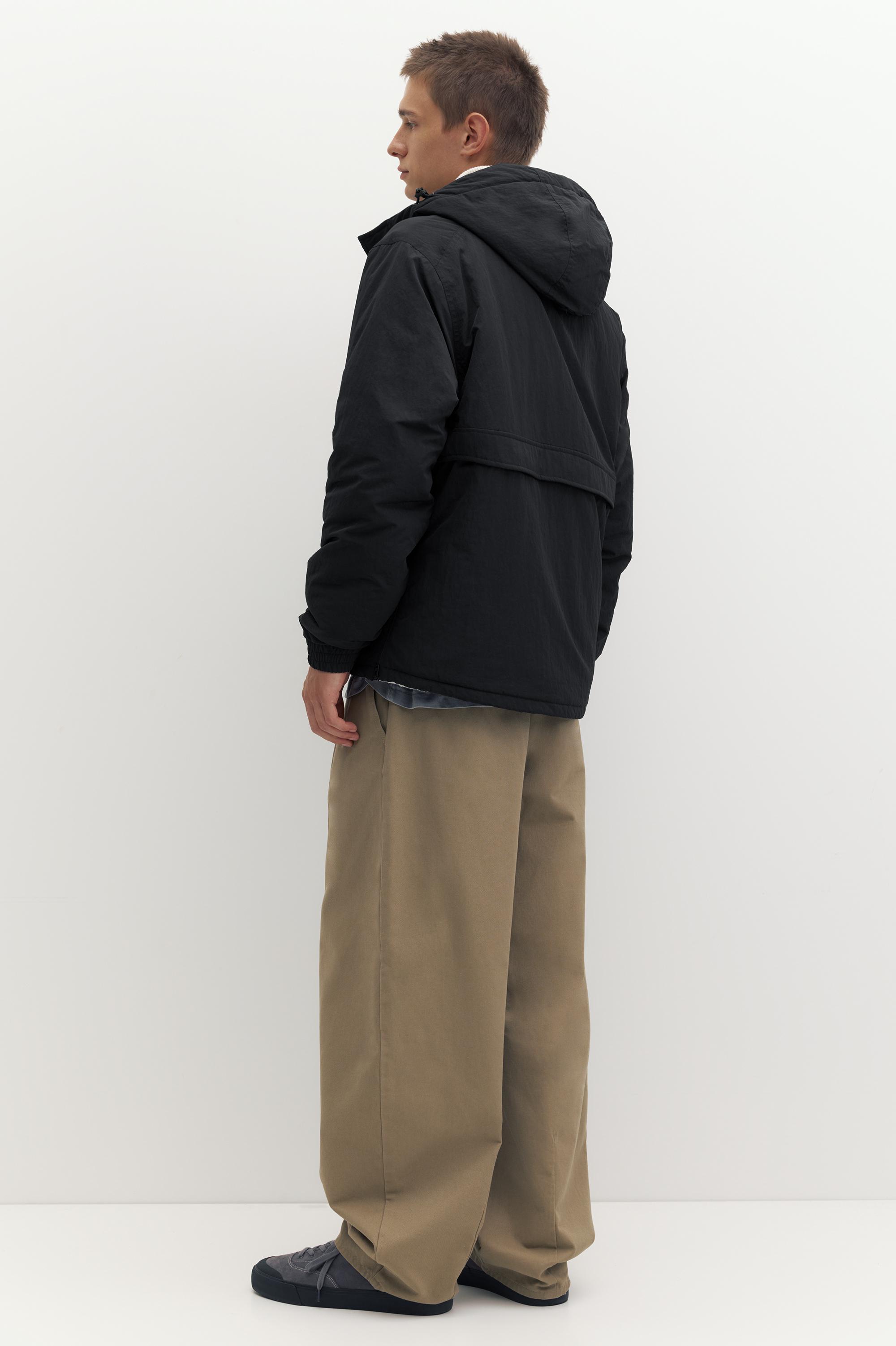 Hooded anorak jacket — Black