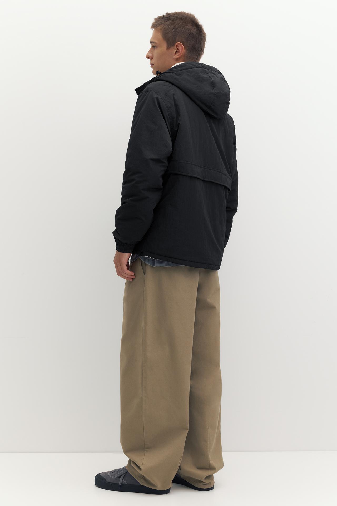 Hooded anorak jacket — Black