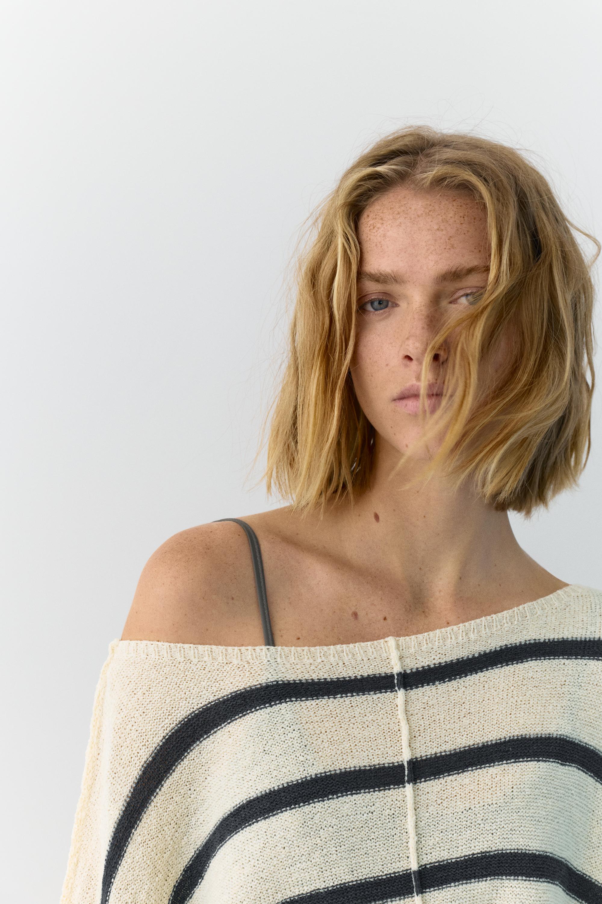 Asimetrik ince örgü kazak - Görsel 30