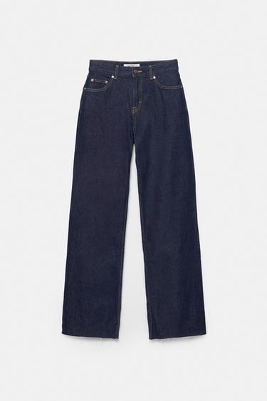 High-waist wide straight-leg jeans — Ink blue 4