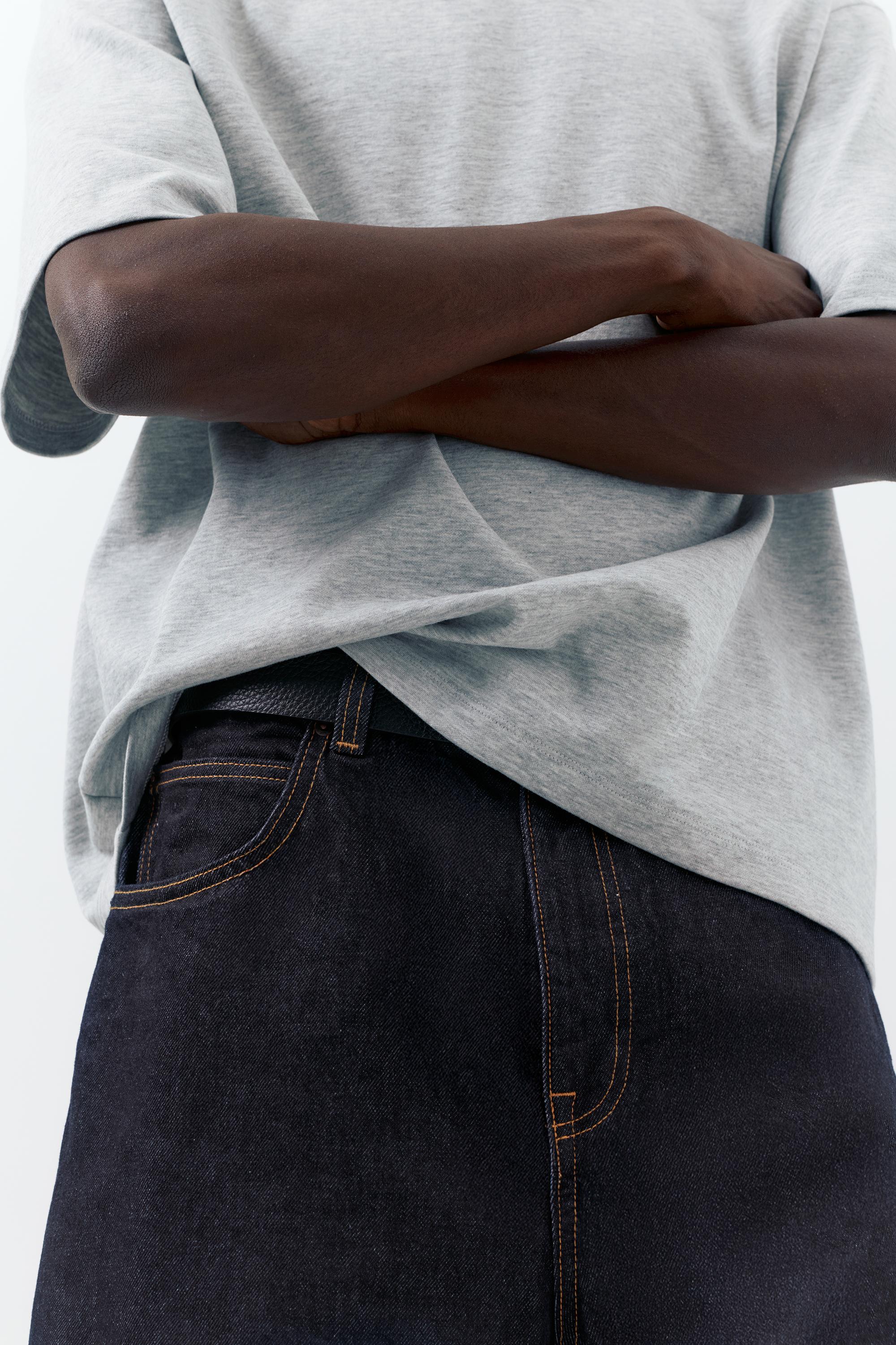 Baggy relaxed fit denim Bermuda shorts — Navy