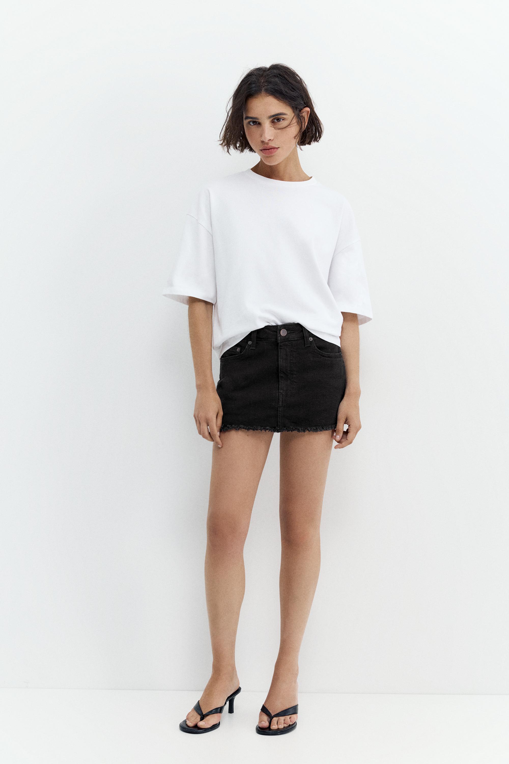 Denim skort — Black