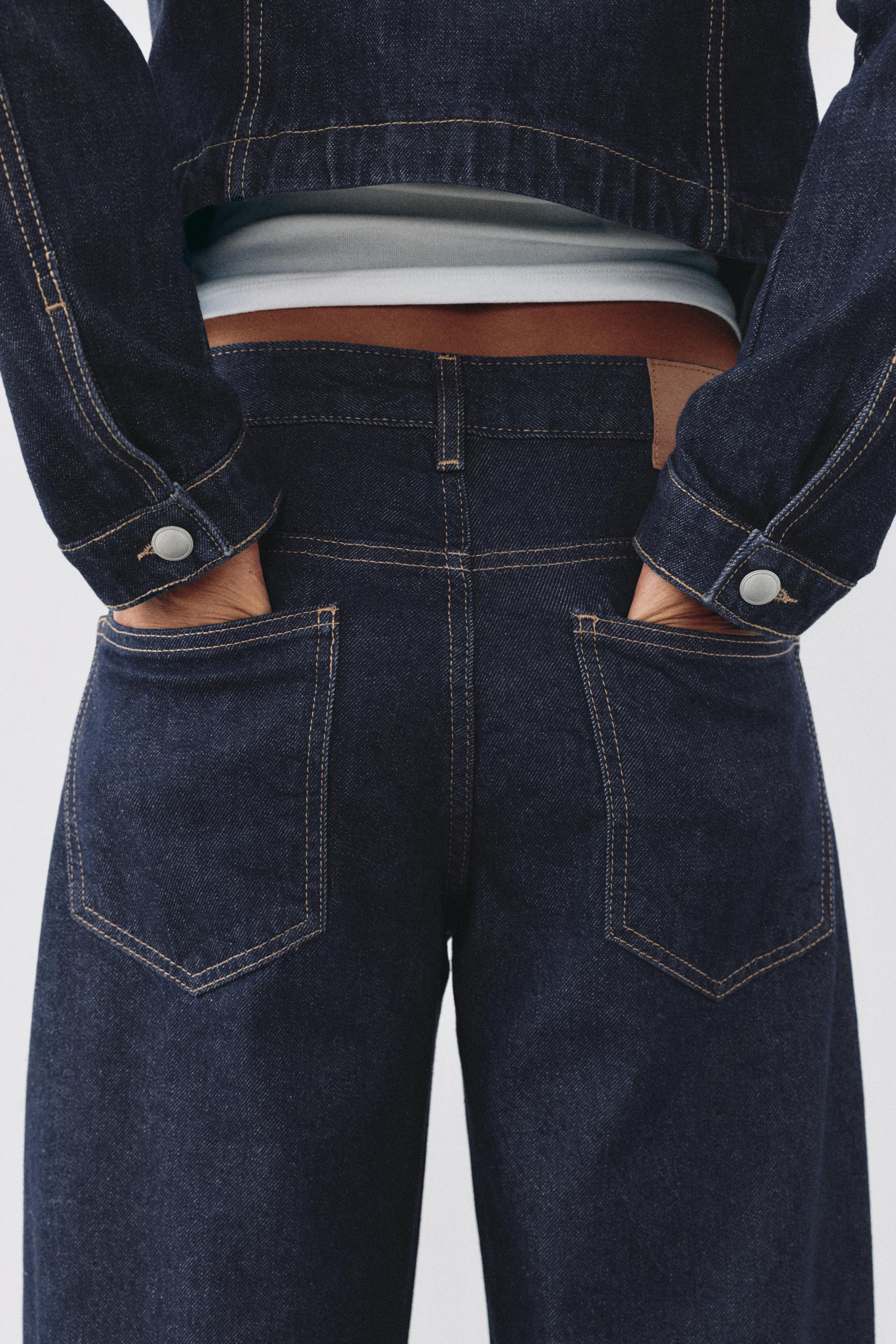 Low-rise barrel jeans — Navy
