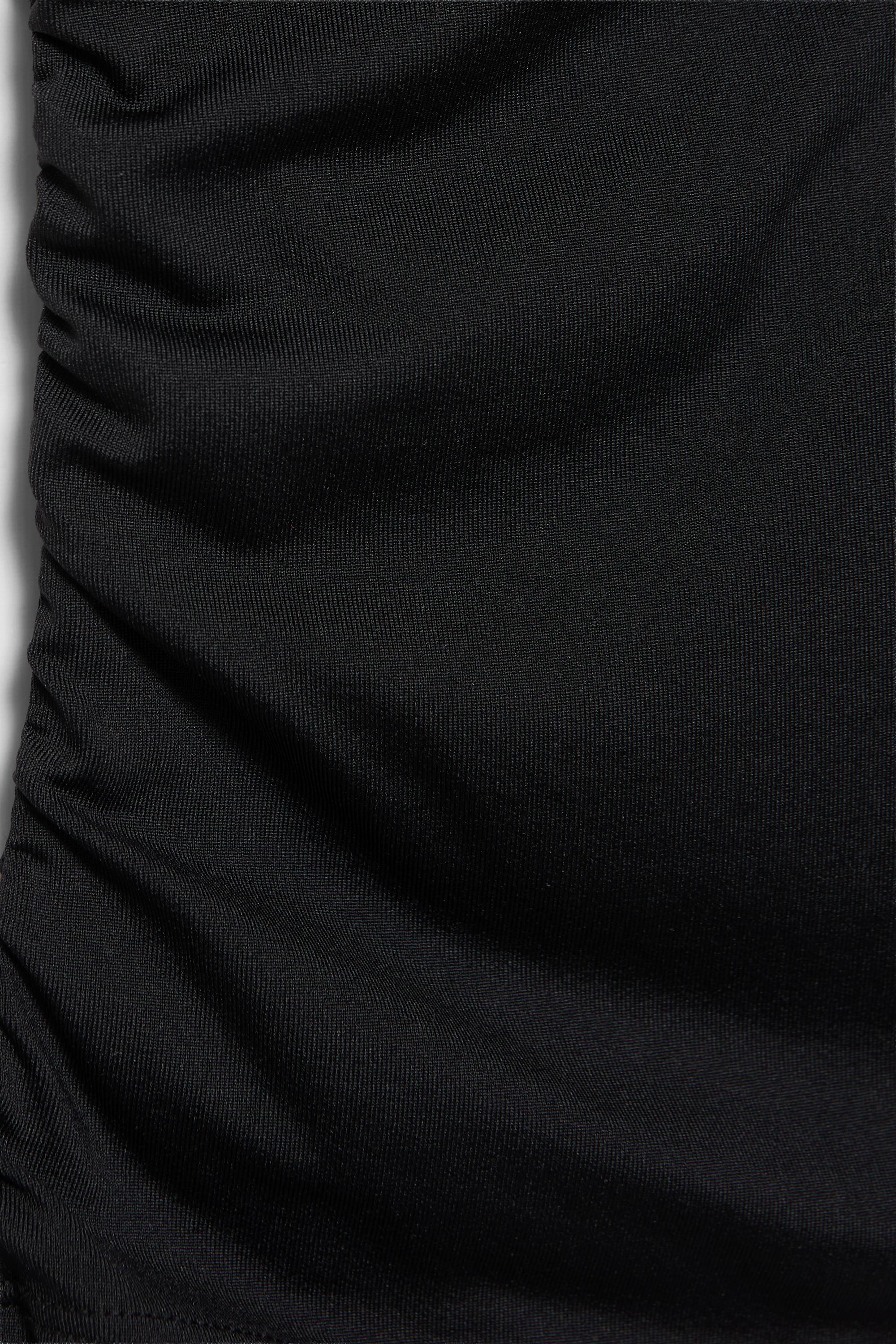Halter neck top with gathering — Black
