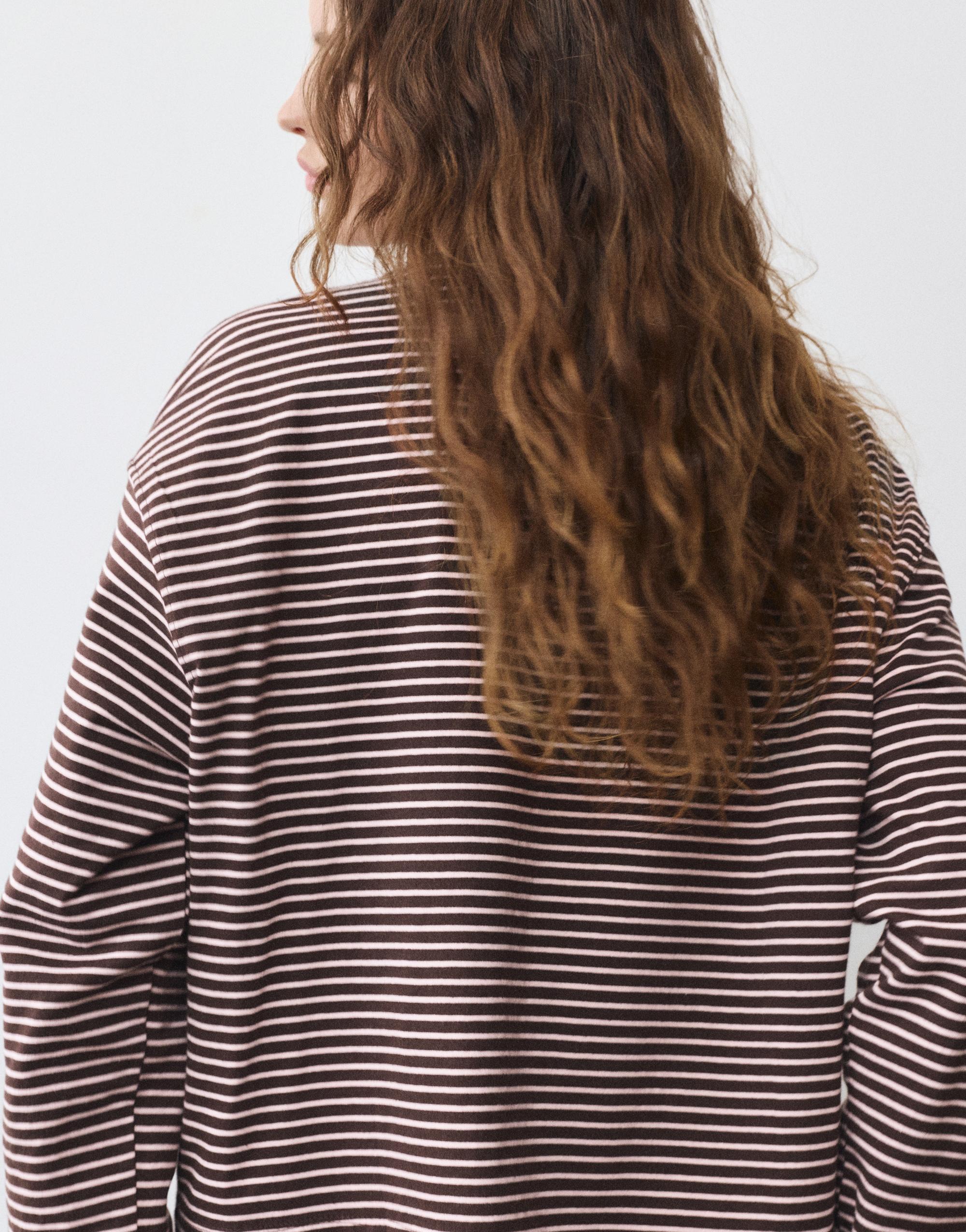 Boxy-fit long sleeve T-shirt — Pink