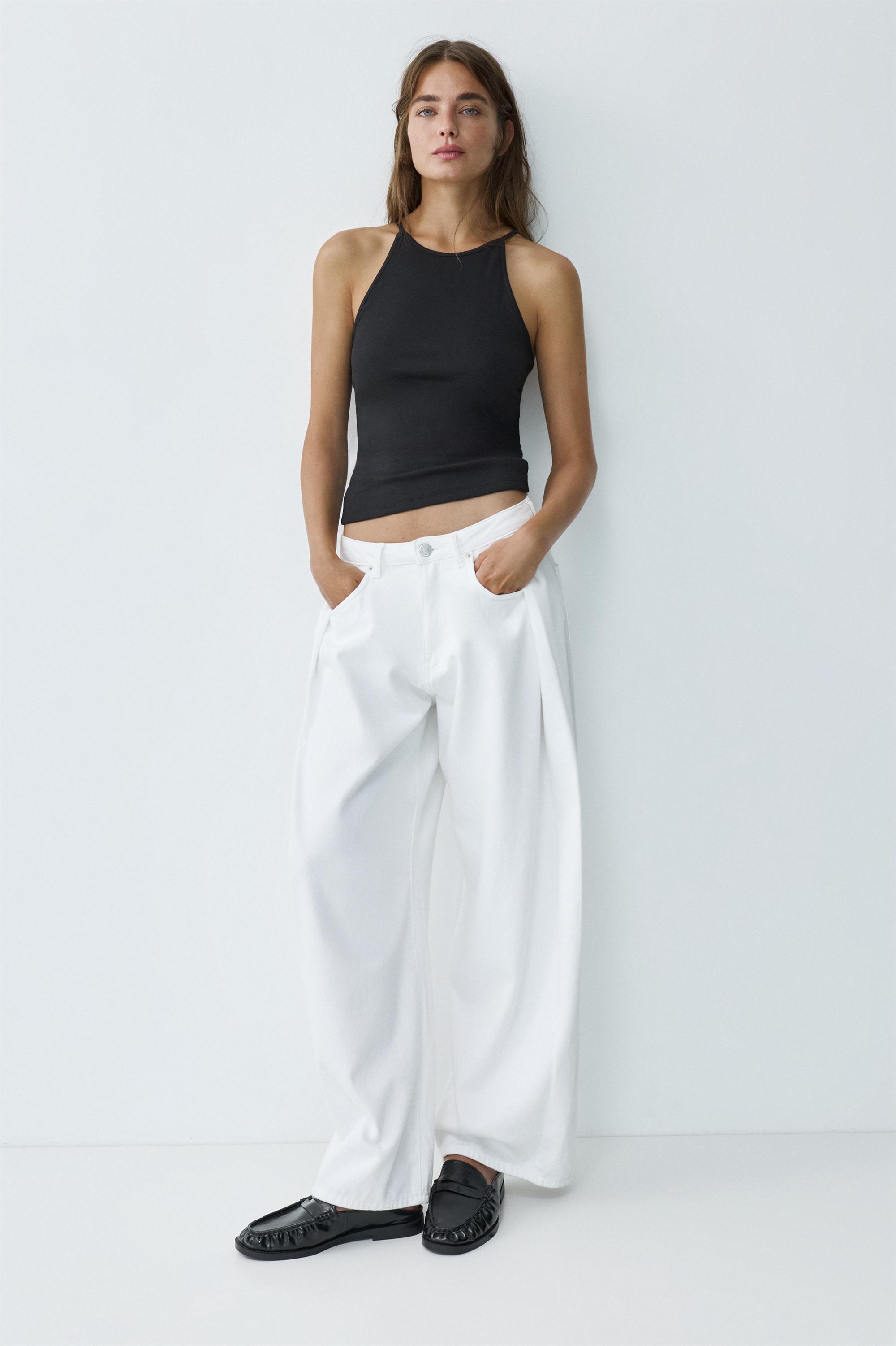 Halter-neck strappy back top — Black