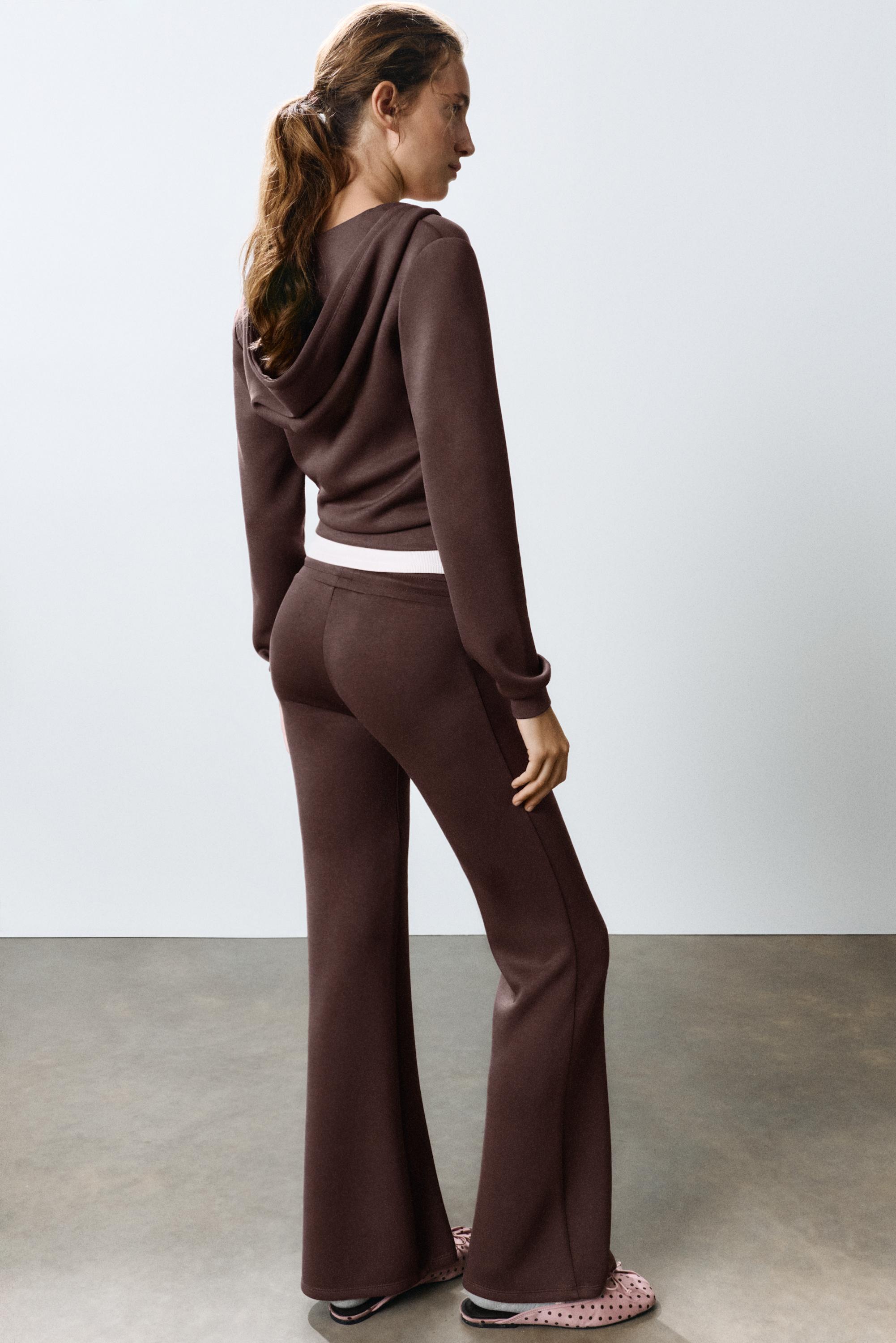 Modal flared trousers — Brown