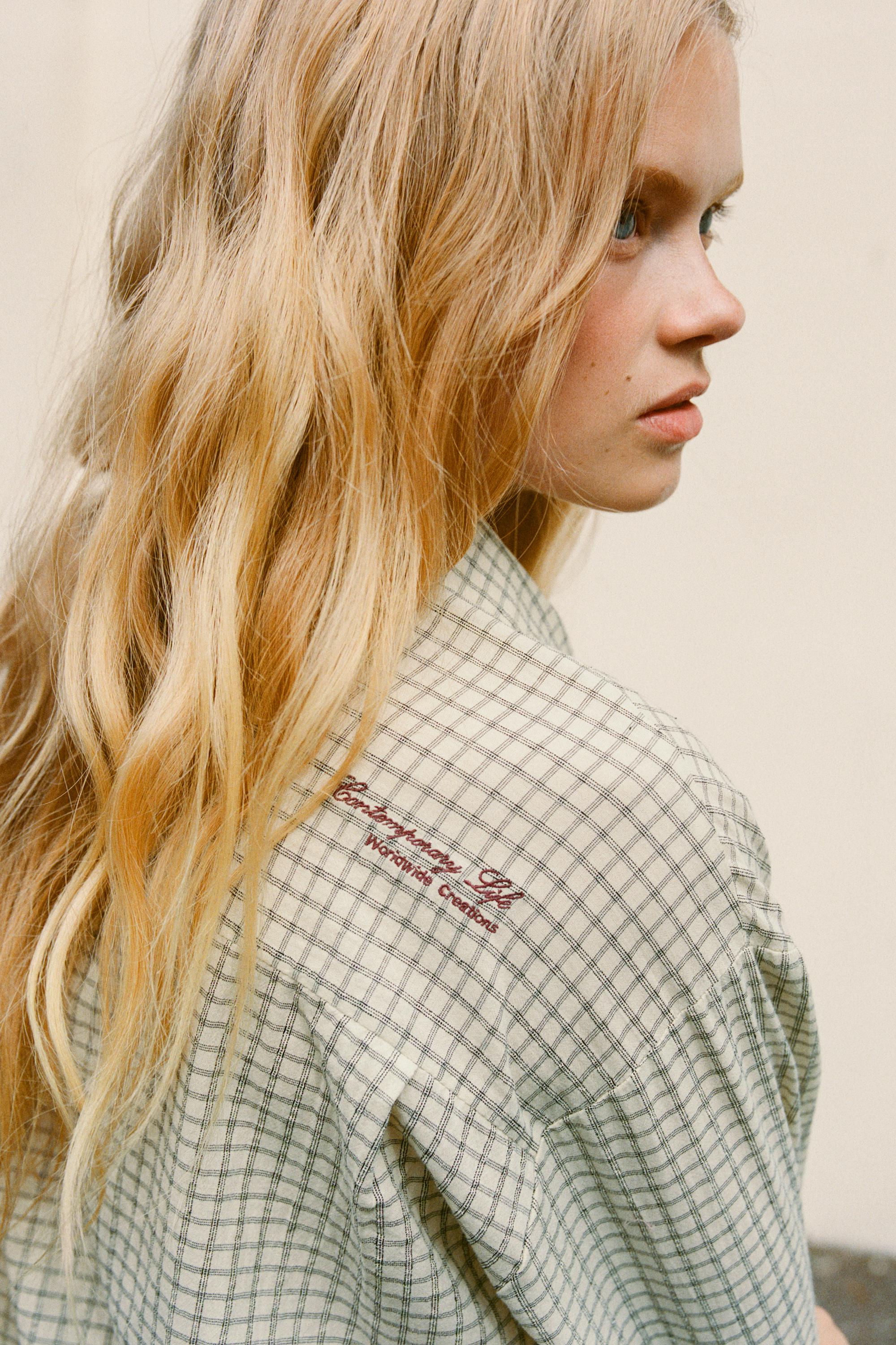 Check shirt with pocket — Vanilla